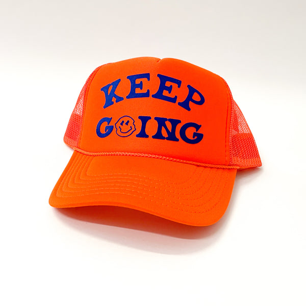 Keep Going Smiley Trucker Hat
