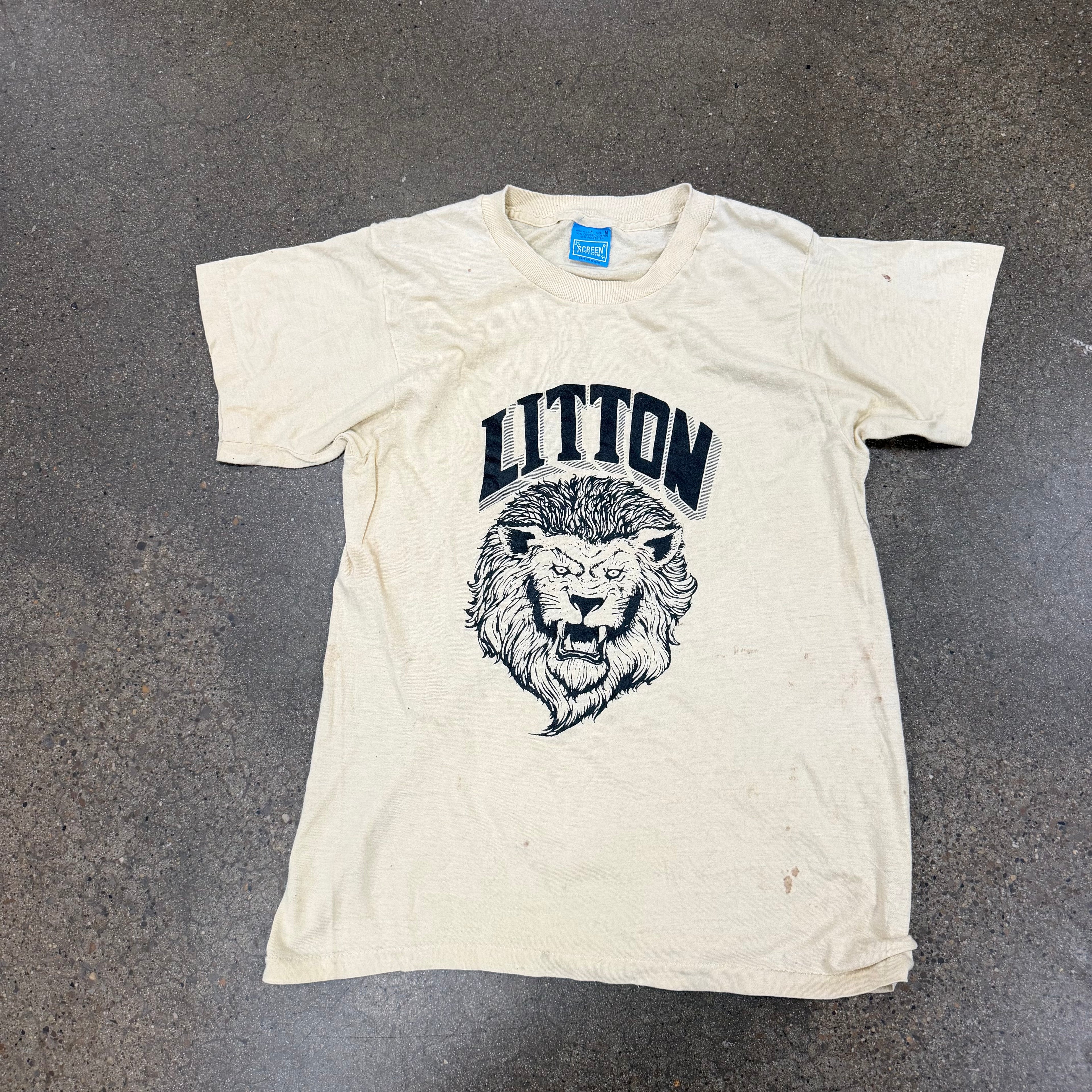 80s Distressed Nashville Litton Lions Single Stitch Tee - M miUSA