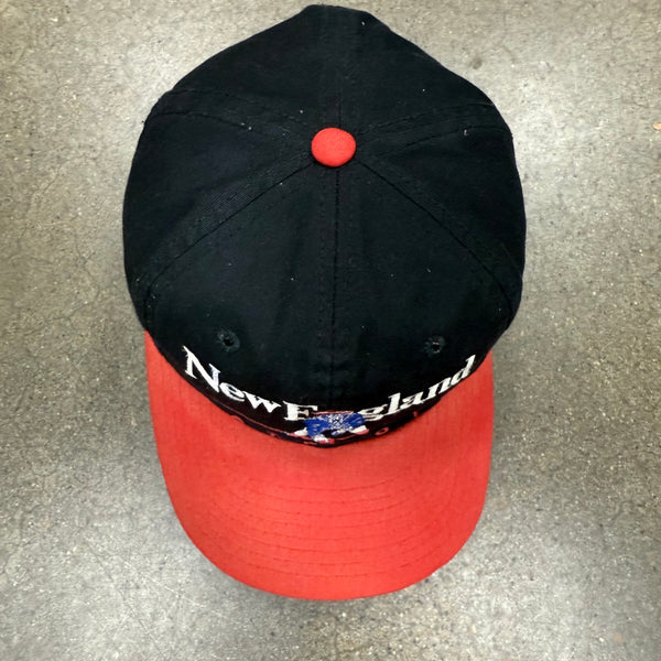 90s RARE Black New England Patriots Eastport Split Bar Snapback