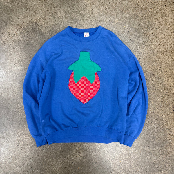 N.B.G. Custom Patch Crewneck - Royal/Strawberry - XL