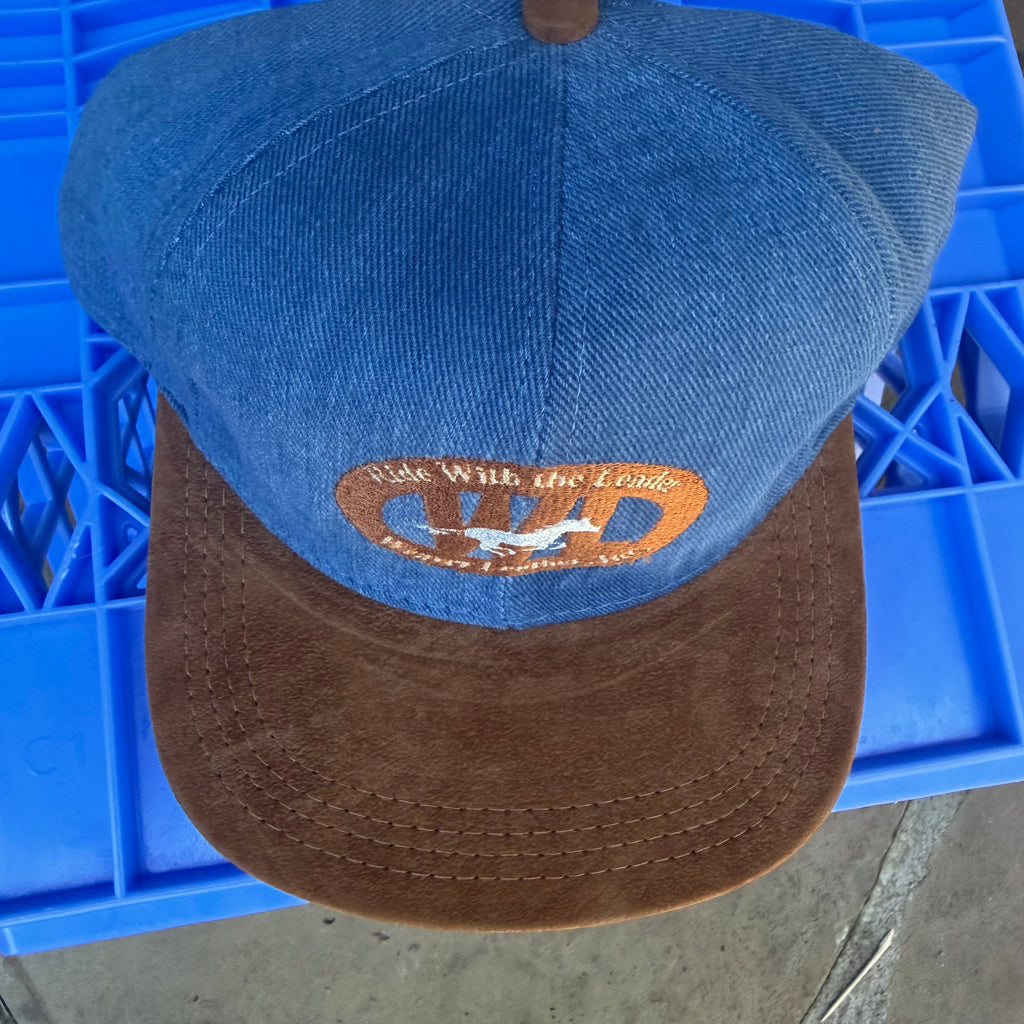 DEADSTOCK 80s/90s Weaver Leather Denim & Suede Snapback miUSA
