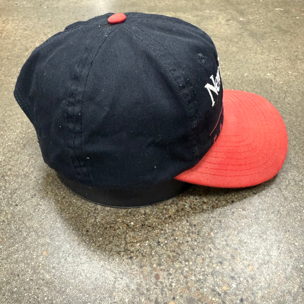 90s RARE Black New England Patriots Eastport Split Bar Snapback