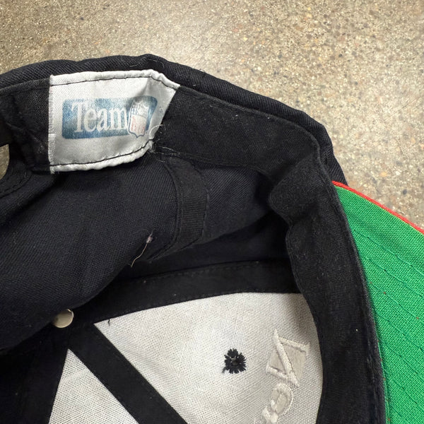 90s RARE Black New England Patriots Eastport Split Bar Snapback