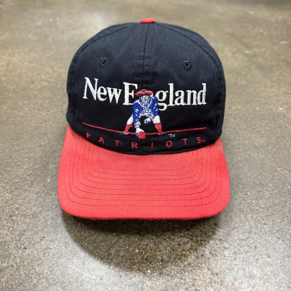 90s RARE Black New England Patriots Eastport Split Bar Snapback