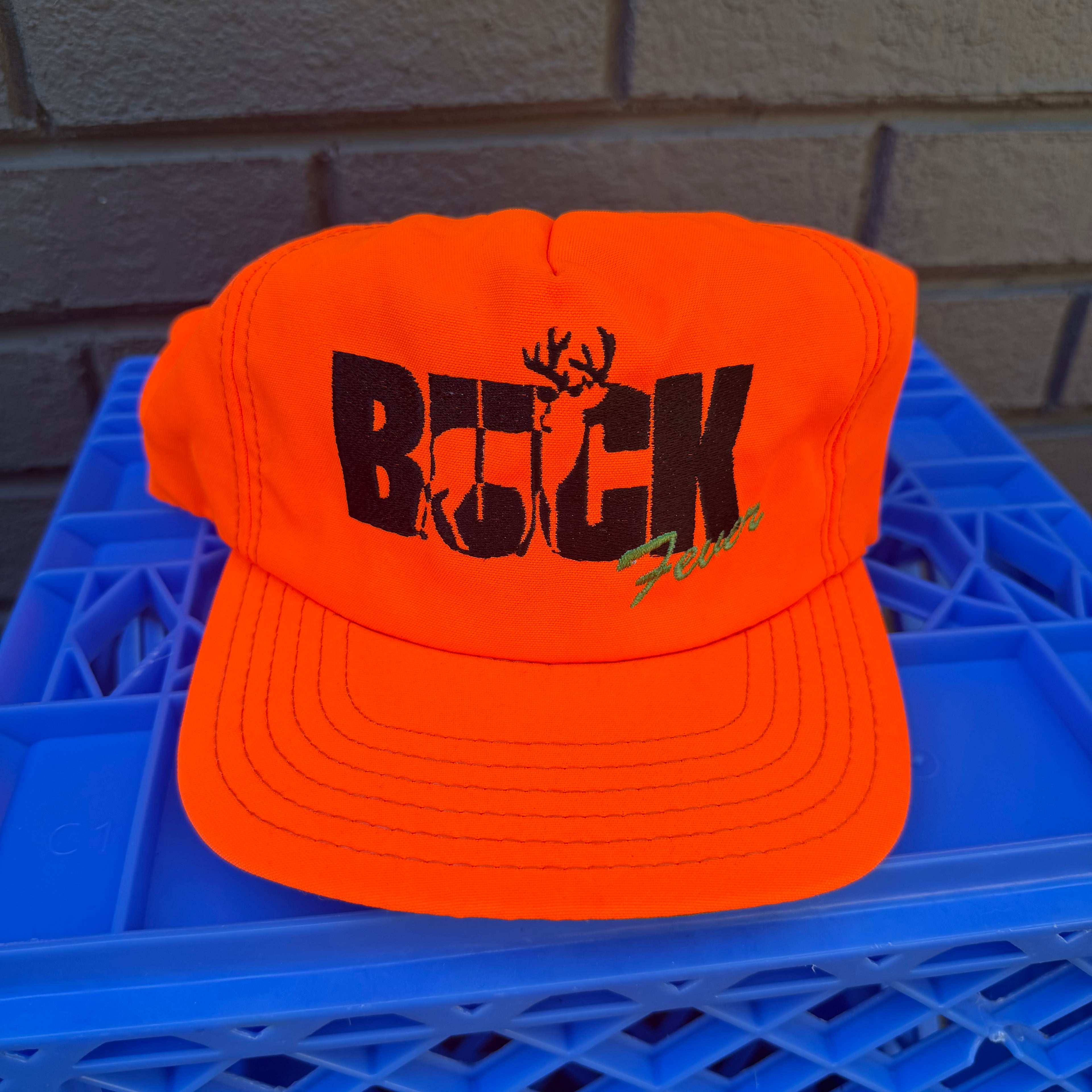 DEADSTOCK 80s/90s Buck Fever Hi-Vis Snapback miUSA