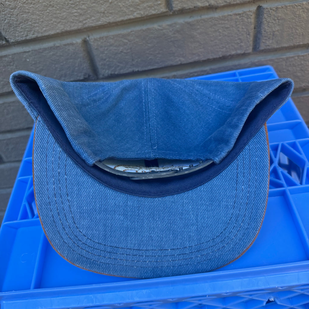 DEADSTOCK 80s/90s Weaver Leather Denim & Suede Snapback miUSA