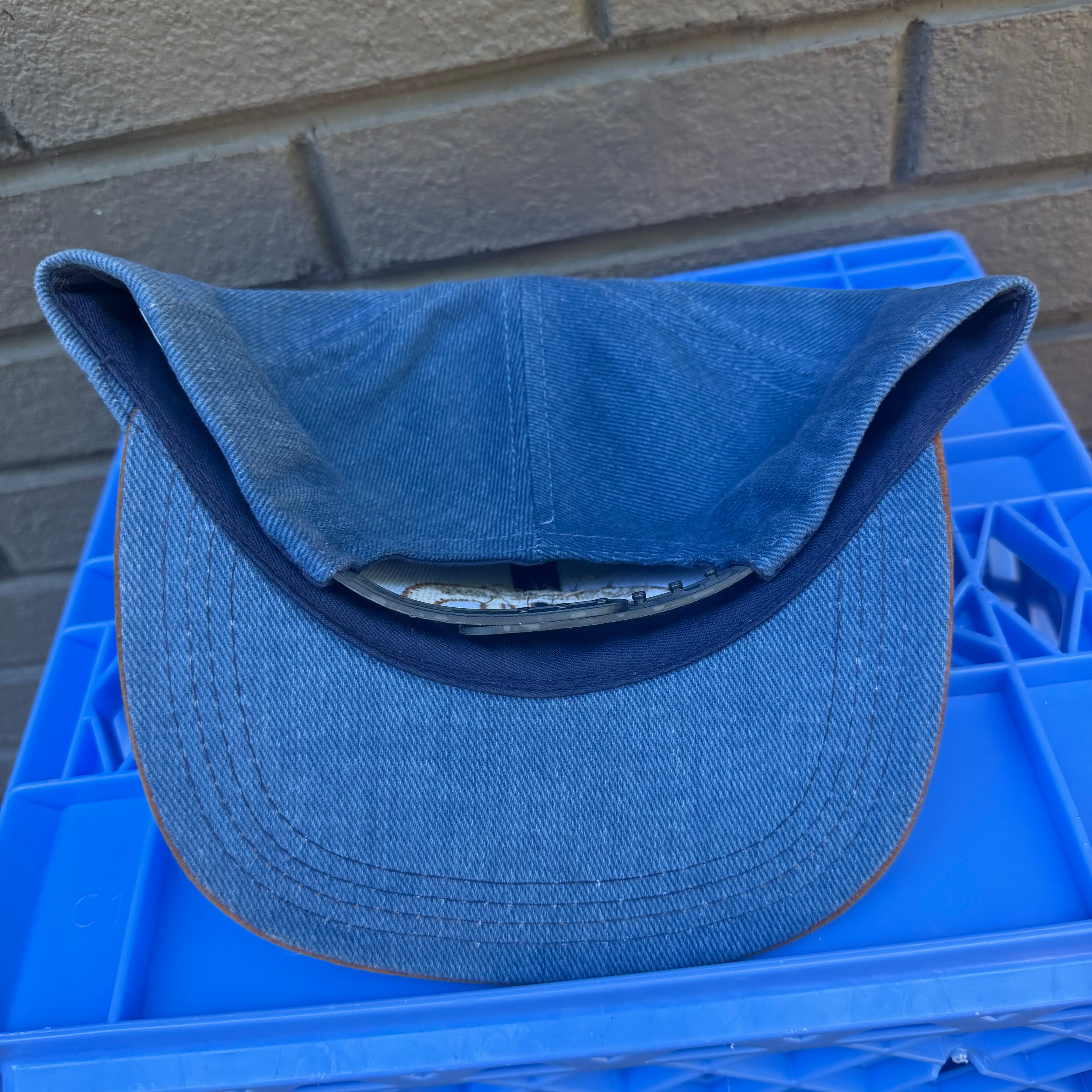 DEADSTOCK 80s/90s Weaver Leather Denim & Suede Snapback miUSA