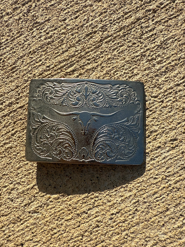 Metal Steer Belt Buckle - 3.25”