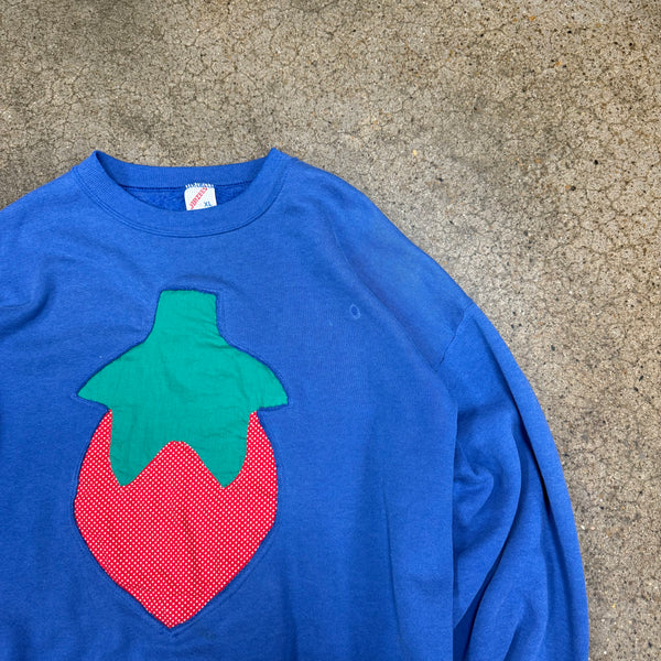 N.B.G. Custom Patch Crewneck - Royal/Strawberry - XL