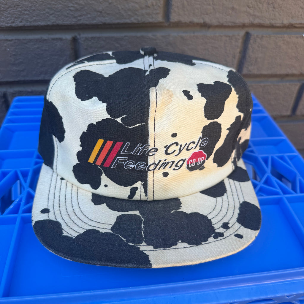 80s Life Cycle Cow Print K-Products Snapback miUSA