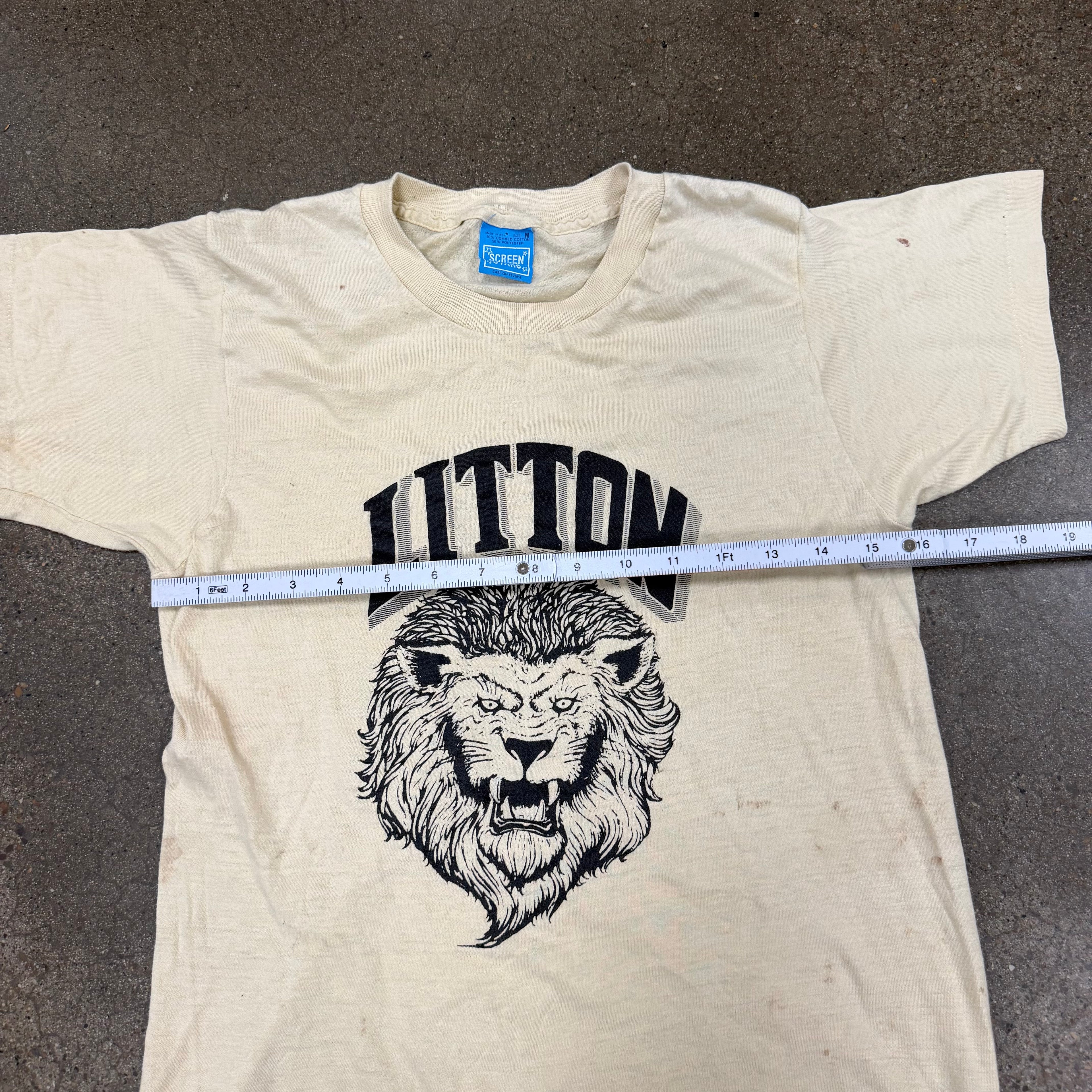80s Distressed Nashville Litton Lions Single Stitch Tee - M miUSA