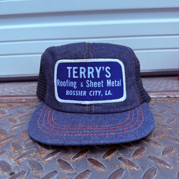 Vintage Terry Patch Denim Trucker Hat - Denim Blue