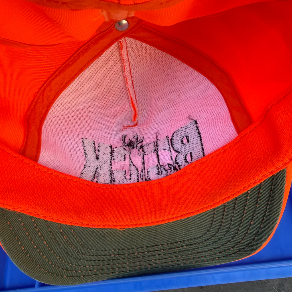 DEADSTOCK 80s/90s Buck Fever Hi-Vis Snapback miUSA