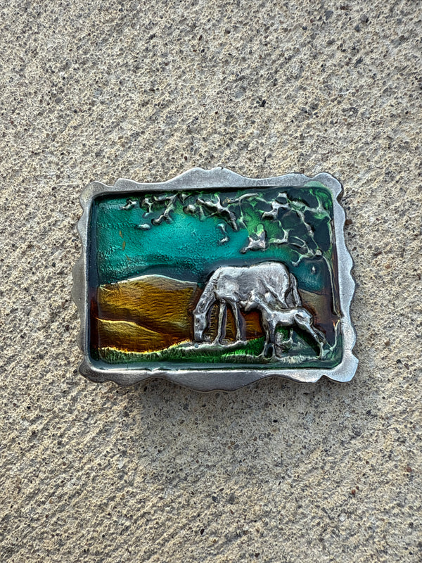 On The Range Glazed Enamel Belt Buckle - 3”