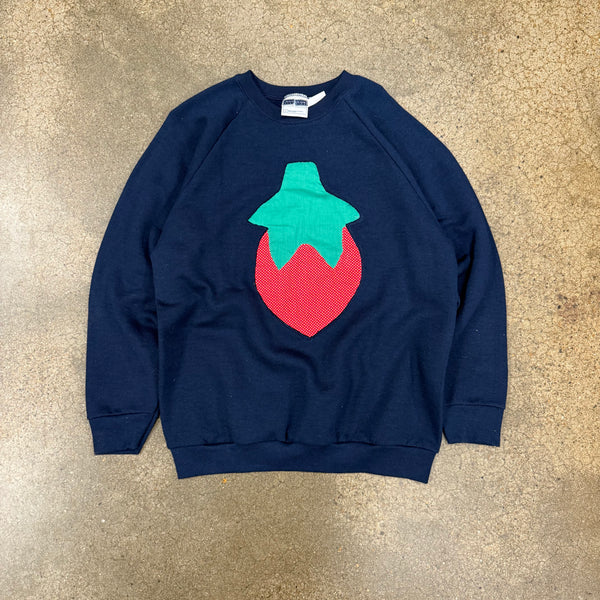 N.B.G. Custom Patch Crewneck - Navy/Strawberry - M