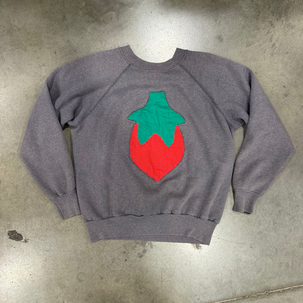 N.B.G. Custom Patch Crewneck - Charcoal/Strawberry - L