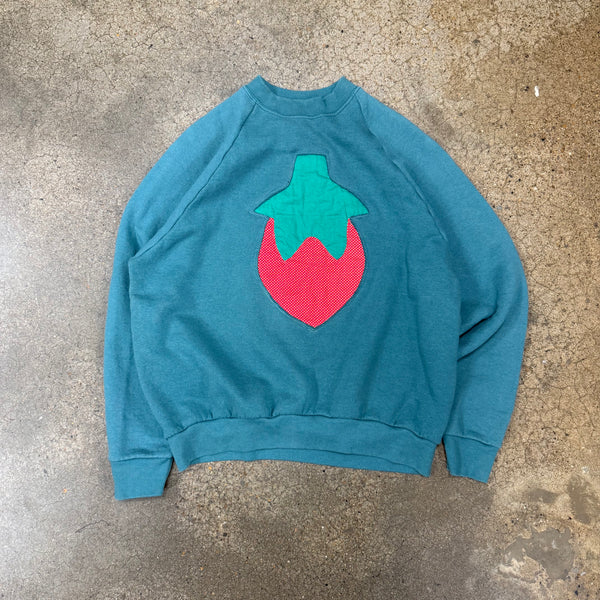 N.B.G. Custom Patch Crewneck - Sea Green/Strawberry - XL