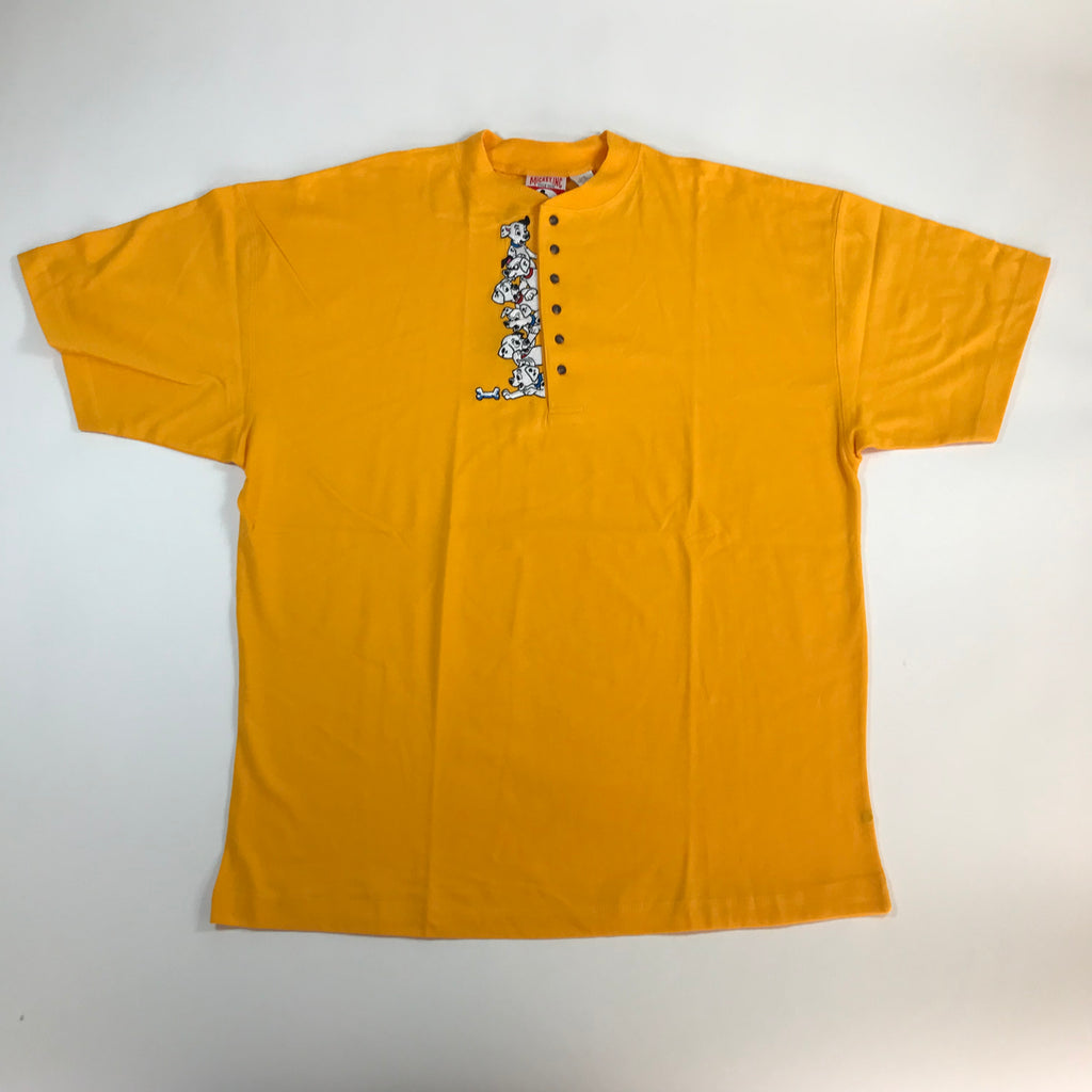 DEADSTOCK 90s Disney 101 Dalmations Henley S/S Tee - L/XL