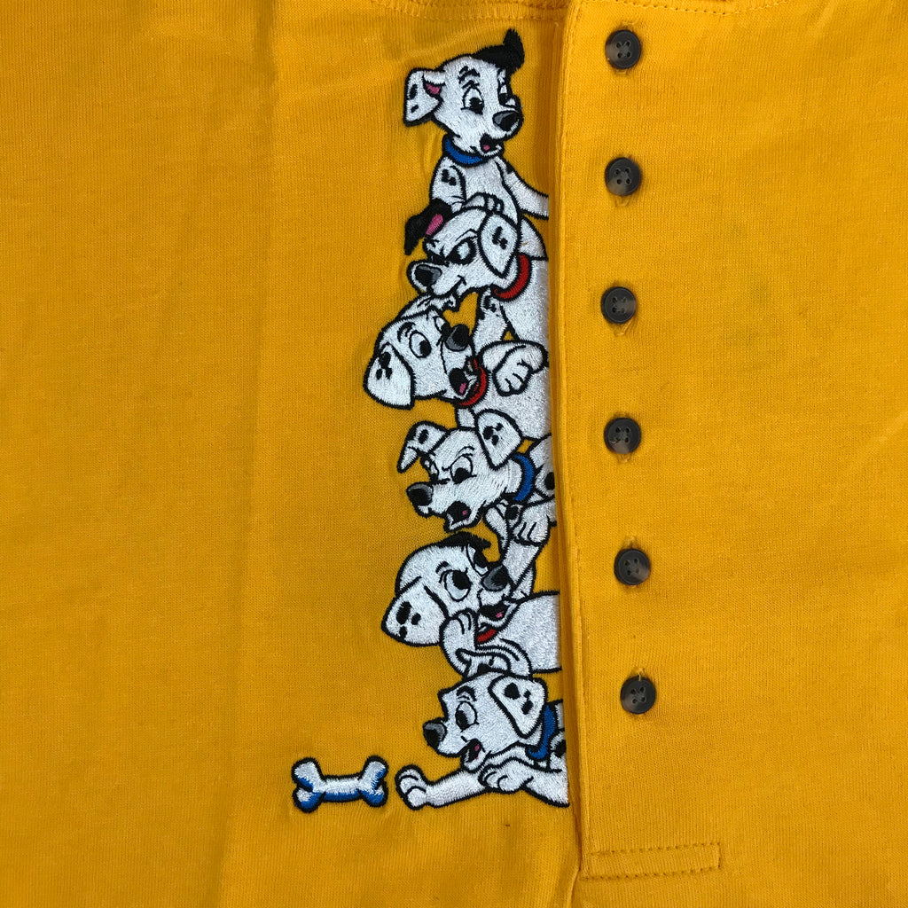 DEADSTOCK 90s Disney 101 Dalmations Henley S/S Tee - L/XL
