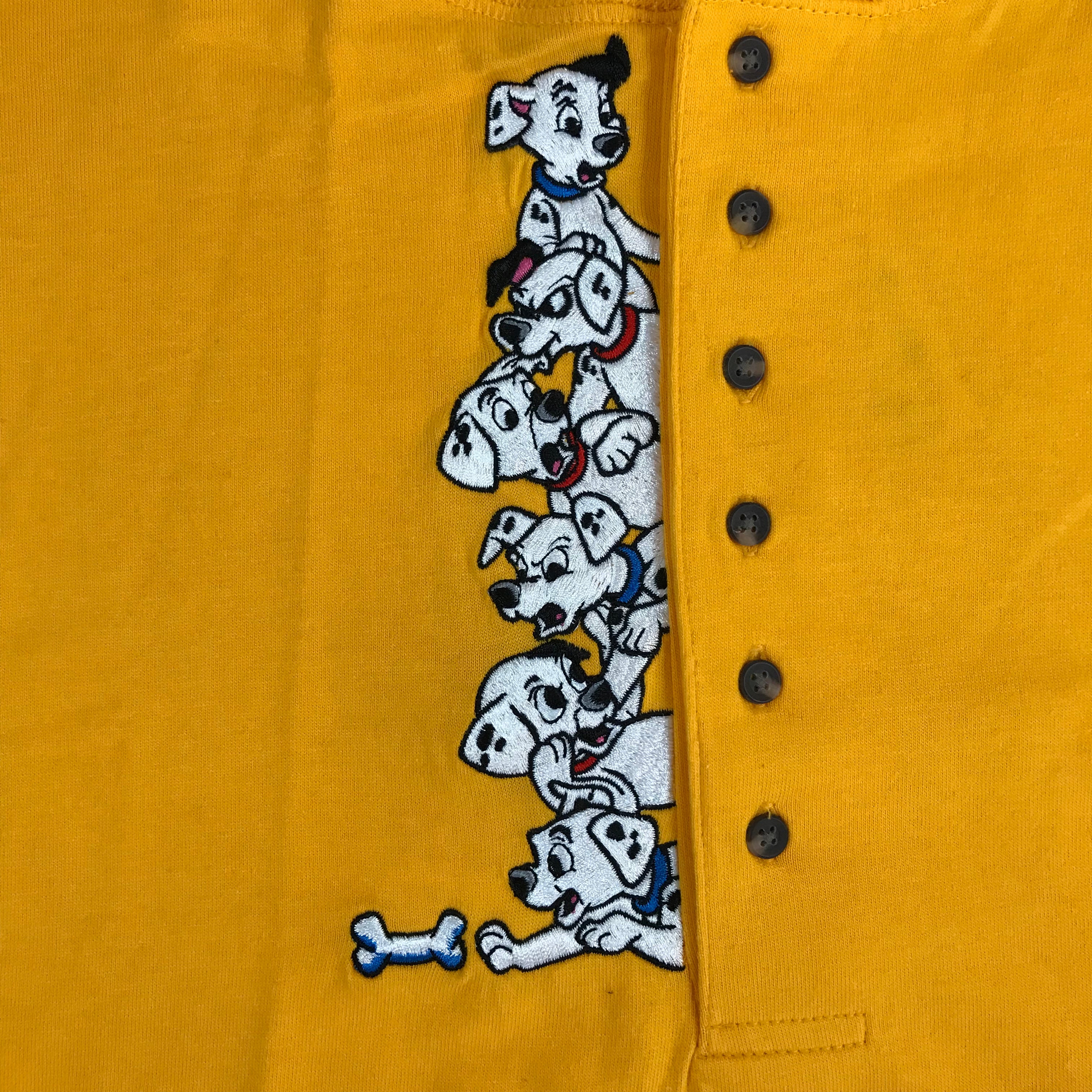 DEADSTOCK 90s Disney 101 Dalmations Henley S/S Tee - L/XL