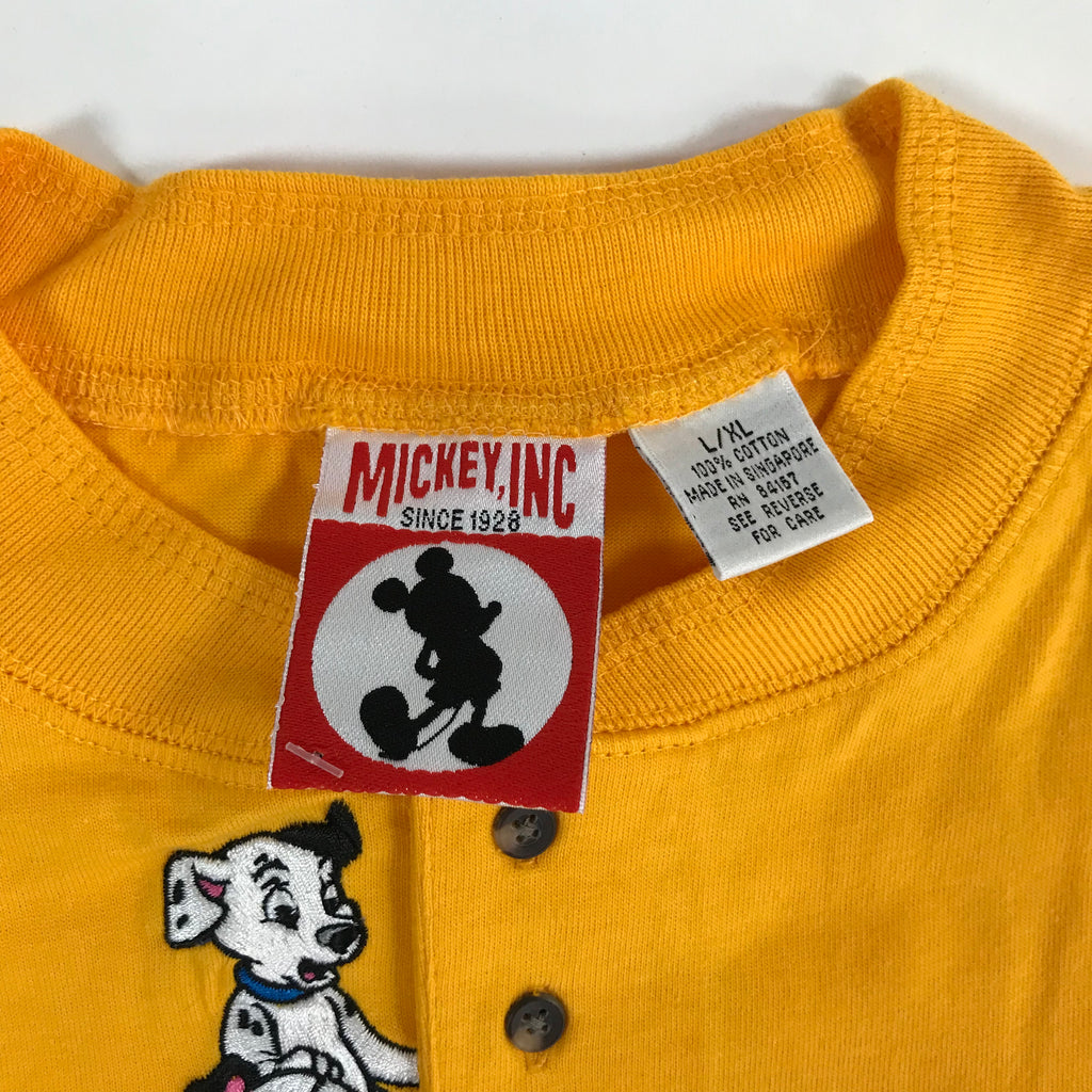 DEADSTOCK 90s Disney 101 Dalmations Henley S/S Tee - L/XL
