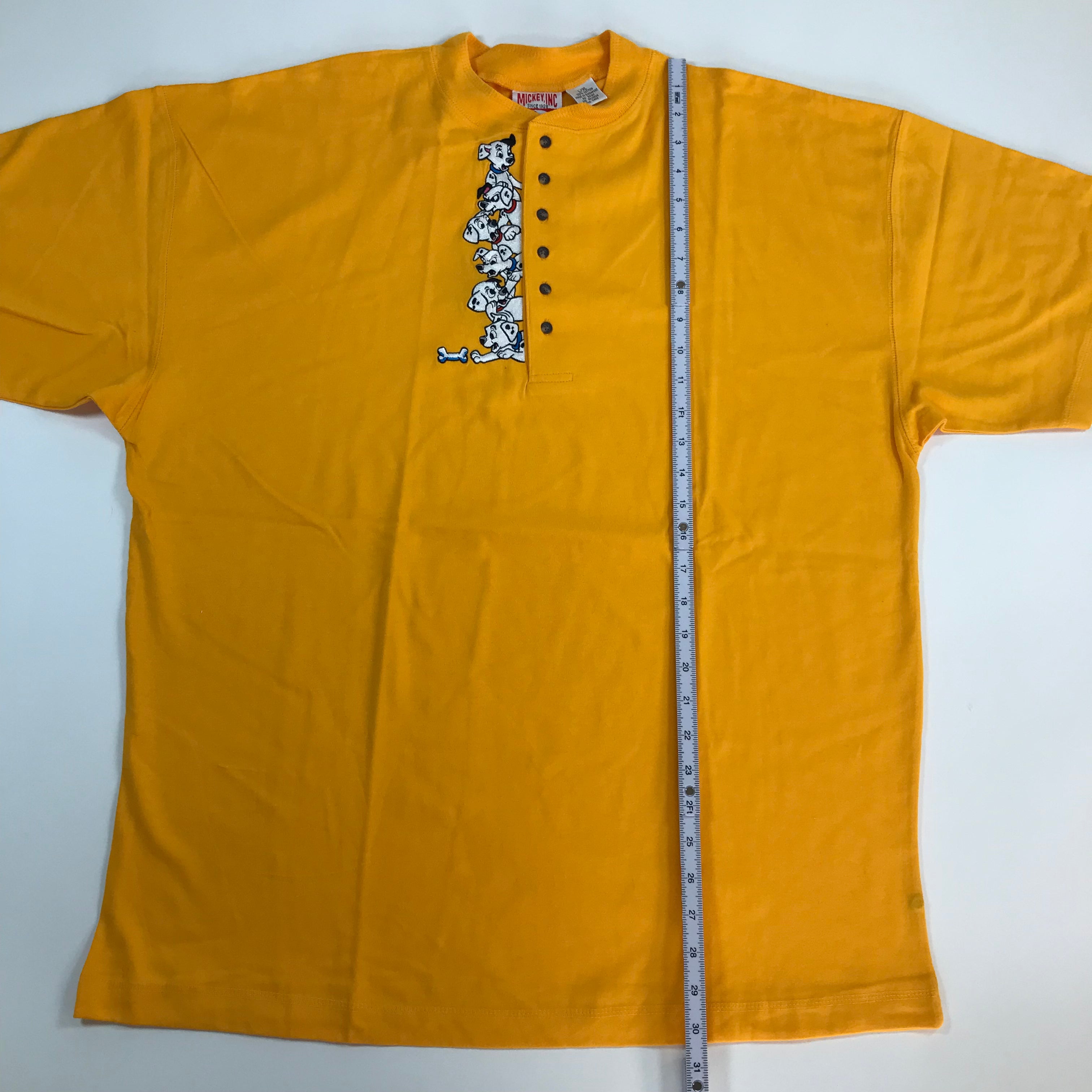 DEADSTOCK 90s Disney 101 Dalmations Henley S/S Tee - L/XL