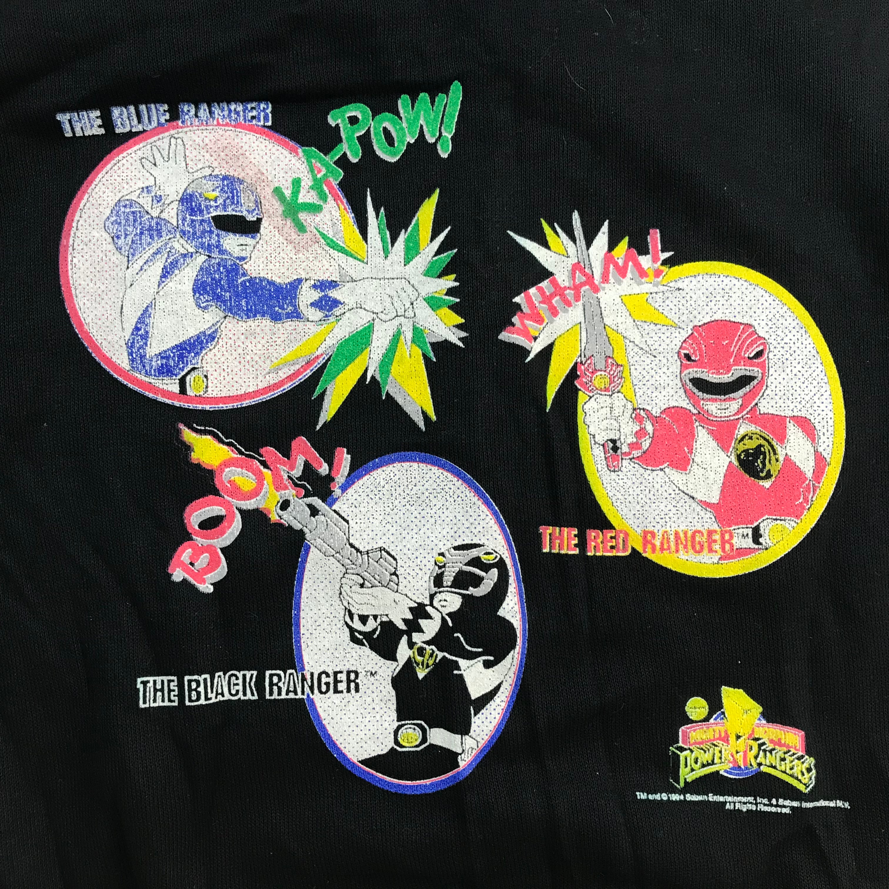 KIDS 90s Color Block Power Rangers Crewneck - M 10/12 miUSA