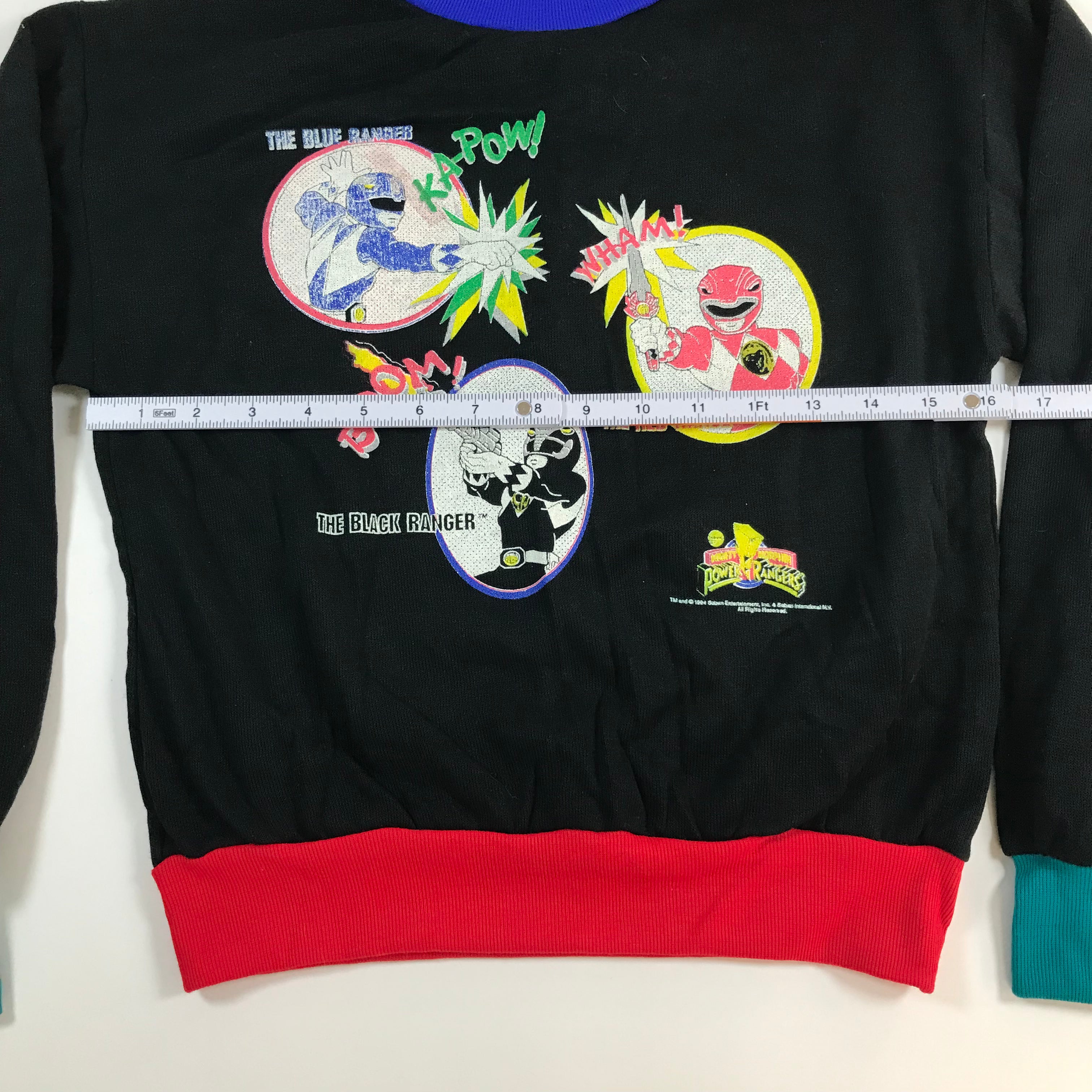 KIDS 90s Color Block Power Rangers Crewneck - M 10/12 miUSA