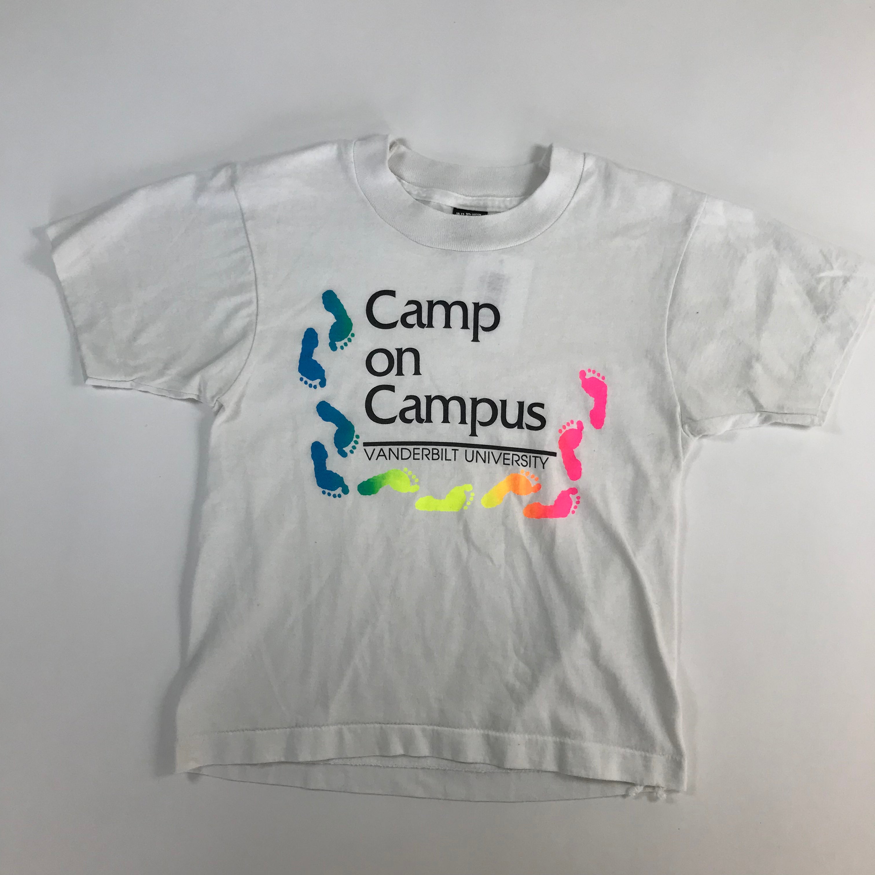 90s Vanderbilt Campus Camp Rainbow Tee - YOUTH M (10/12) miUSA