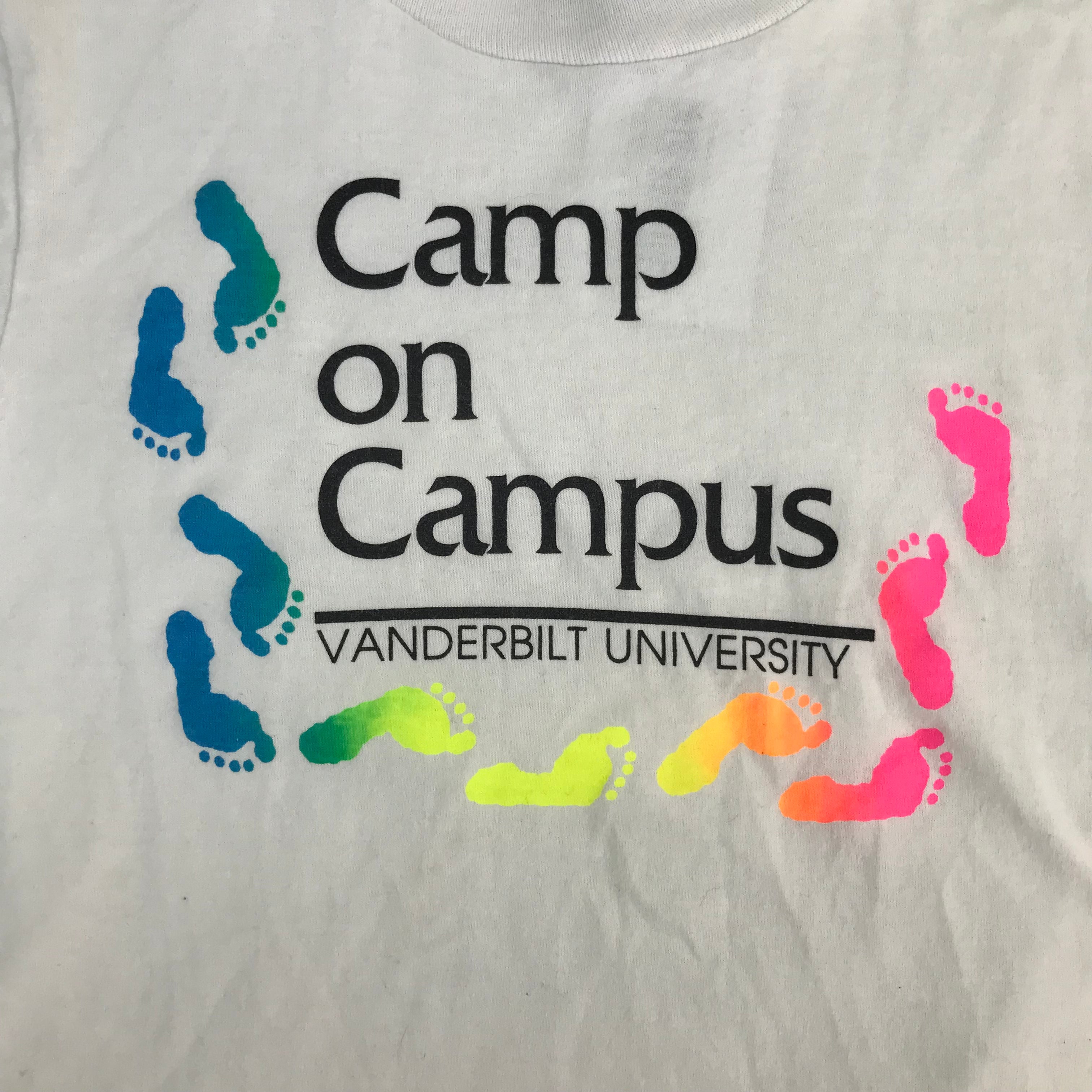 90s Vanderbilt Campus Camp Rainbow Tee - YOUTH M (10/12) miUSA