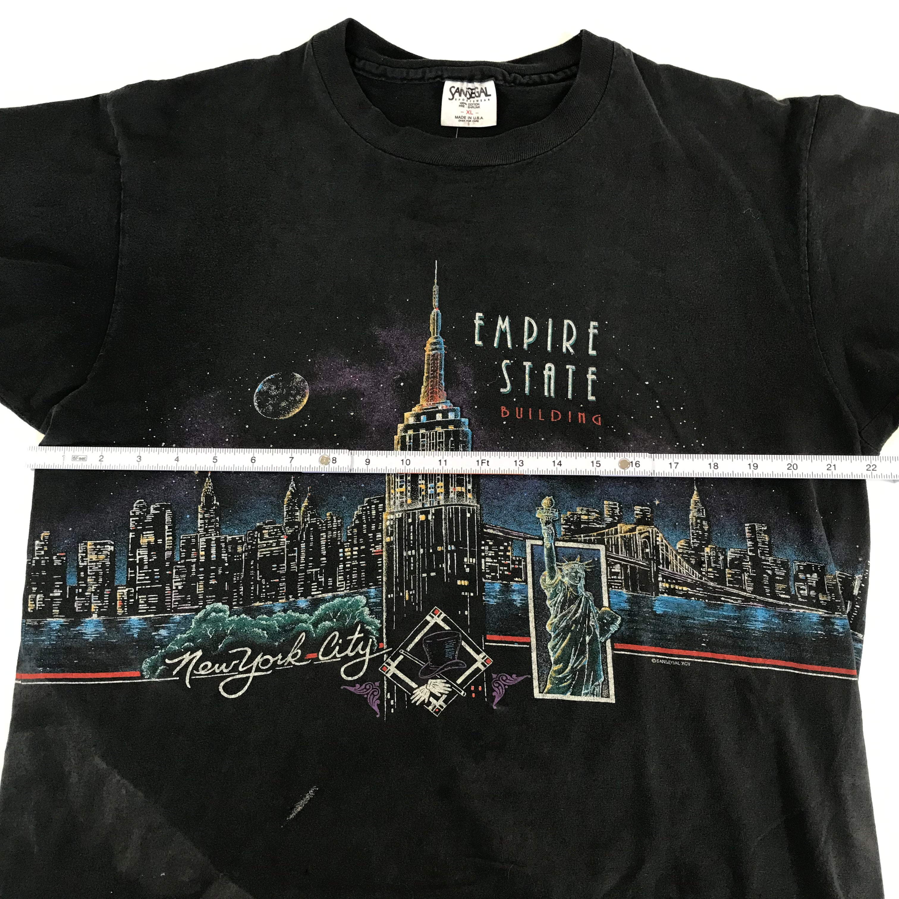 90s Single Stitch San Segal NY Skyline AOP Tee - XL