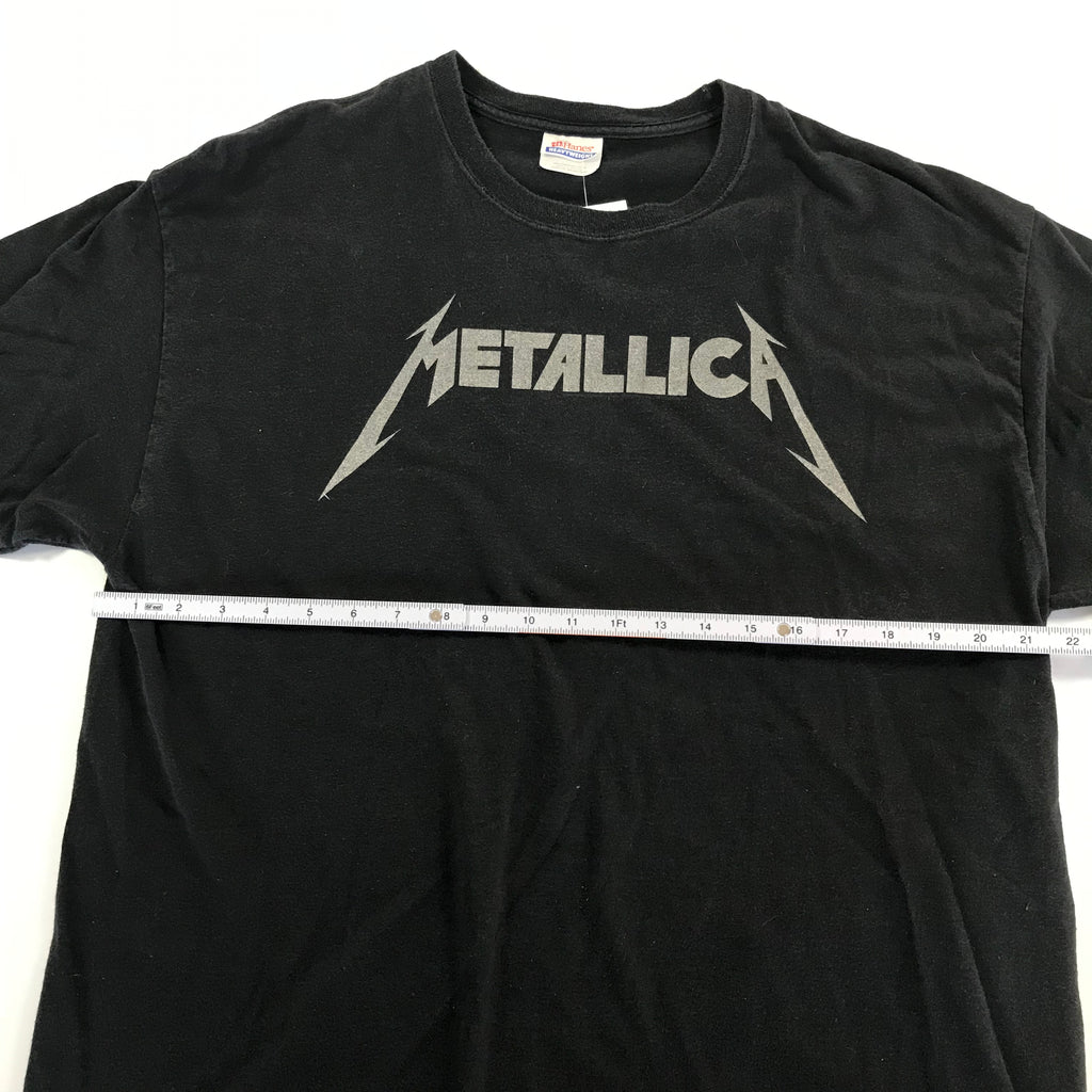 Metallica Silver Print Logo Tee - XL