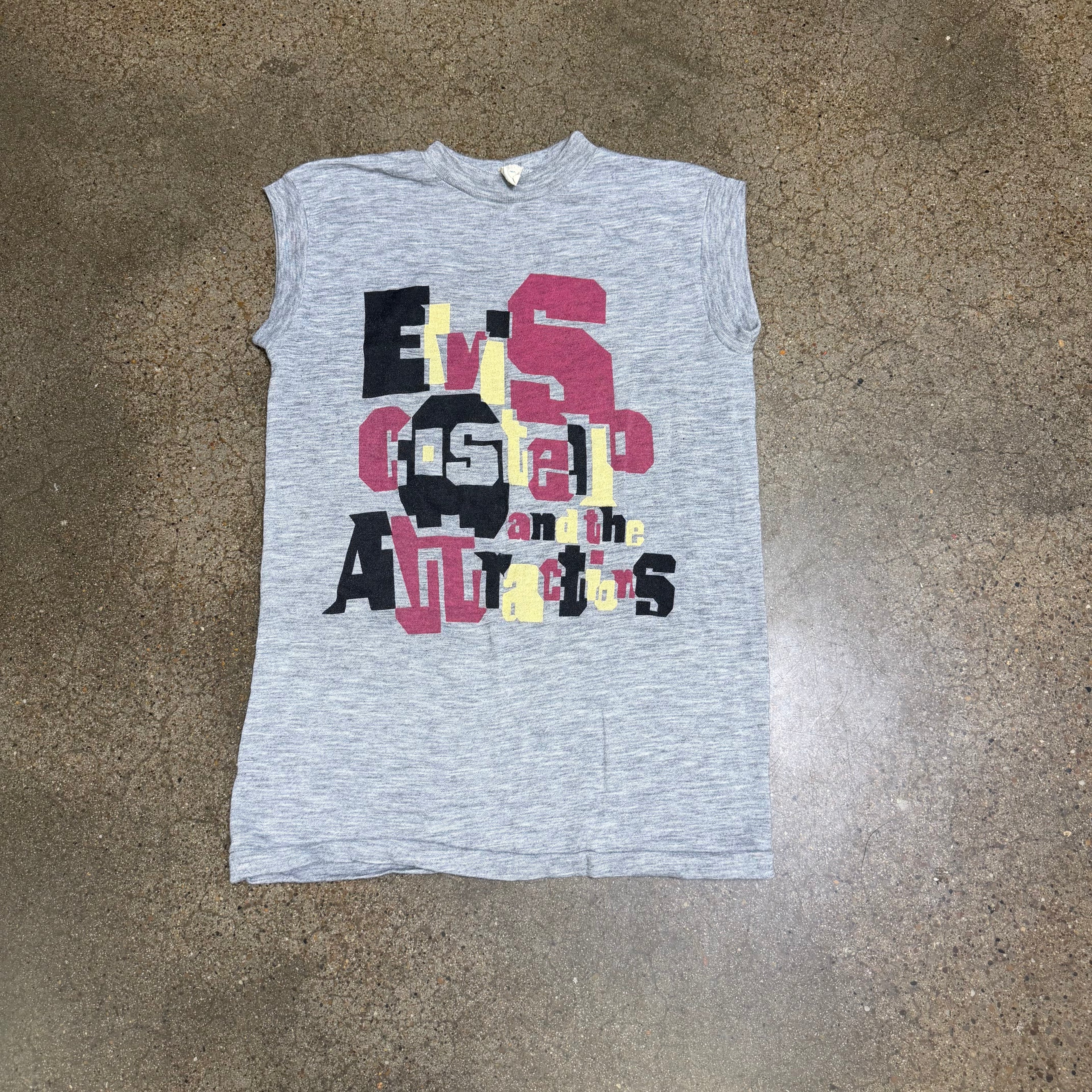 1984 Super Soft Sleeveless Elvis Costello Tour Tee - S miUSA