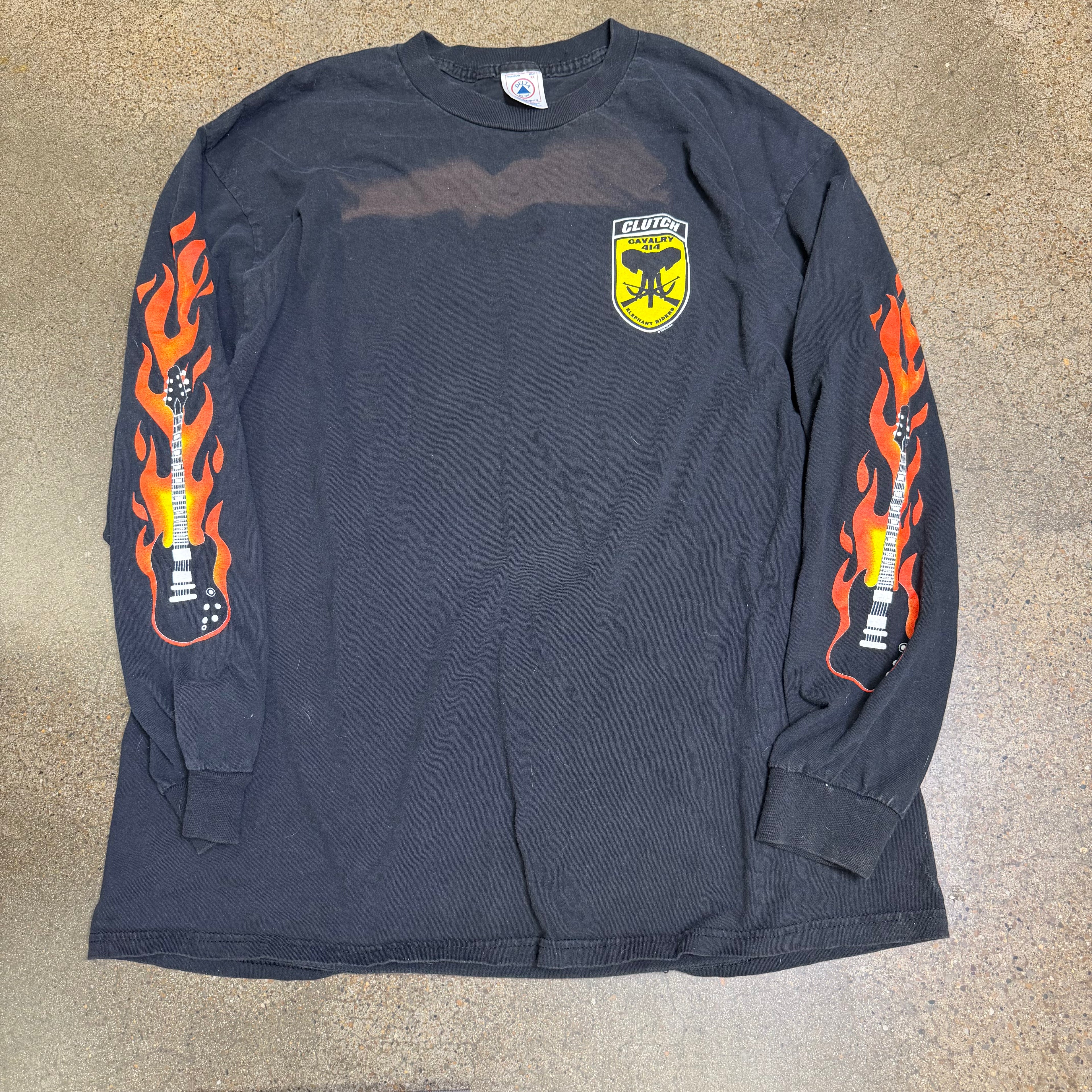 1998 Sunfaded Clutch L/S Flame Print Tee - XL