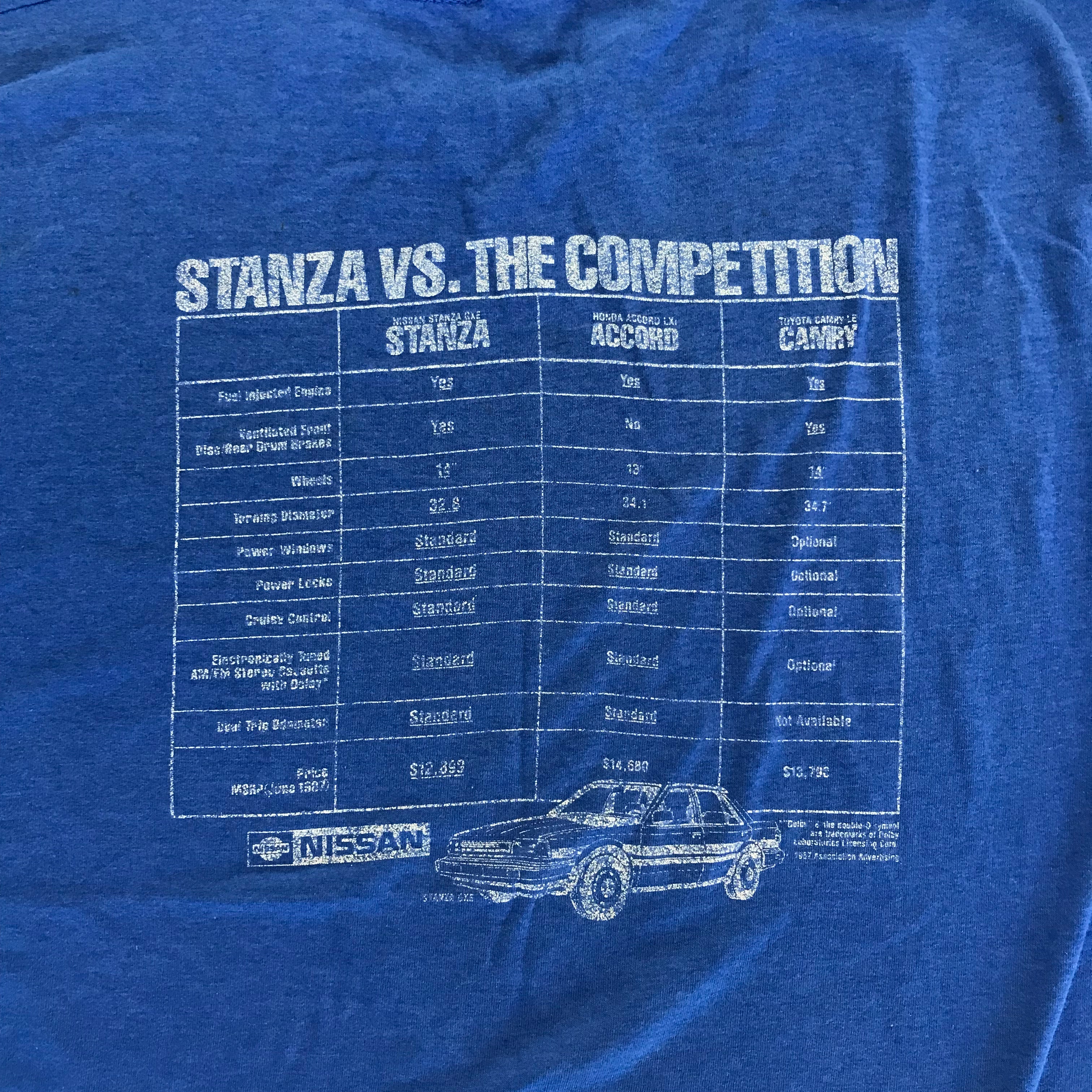 80s Paper Thin Single Stitch Nissan Stanza Factory Tee - XL miUSA