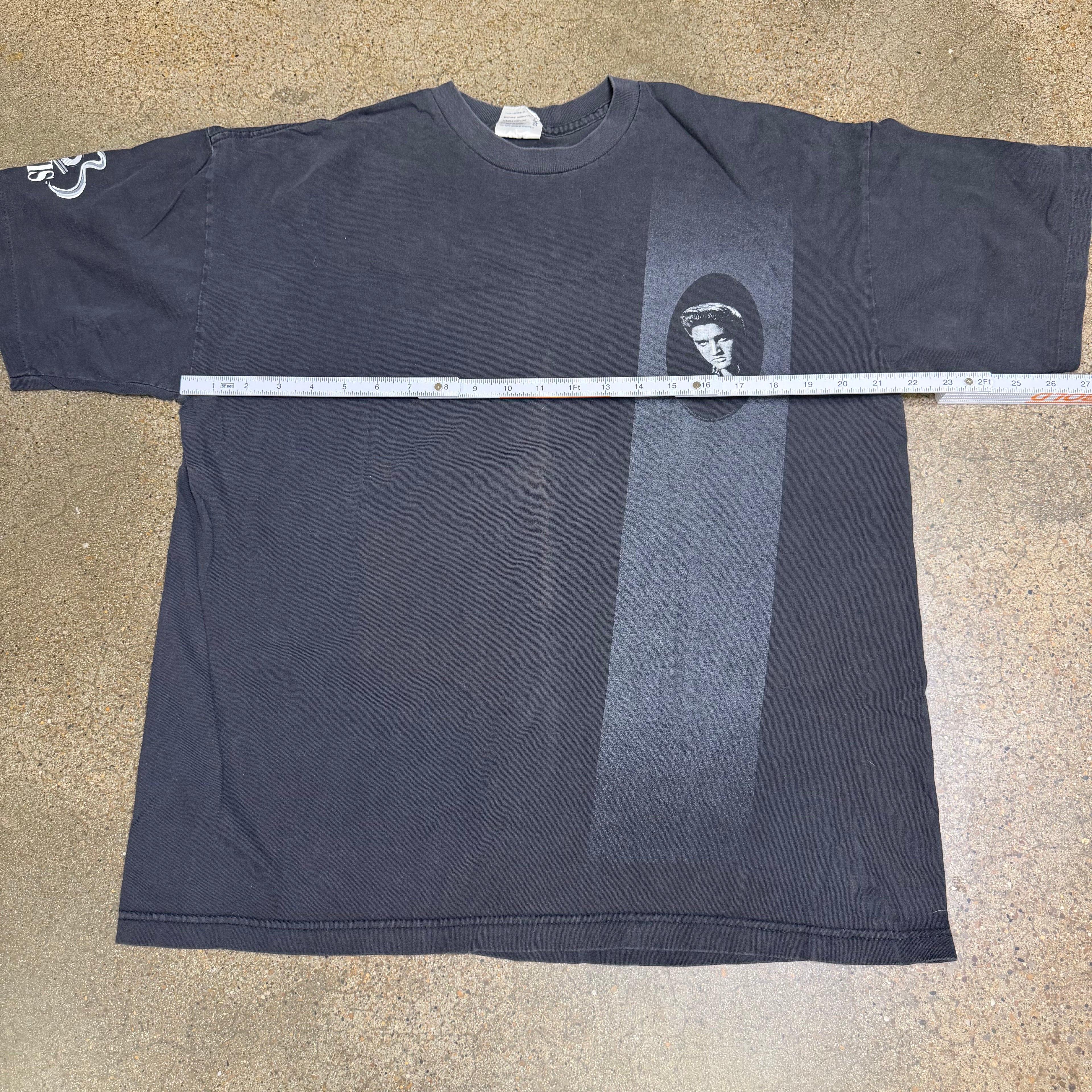 1996 Faded Black Elvis Portrait Tee - L miUSA