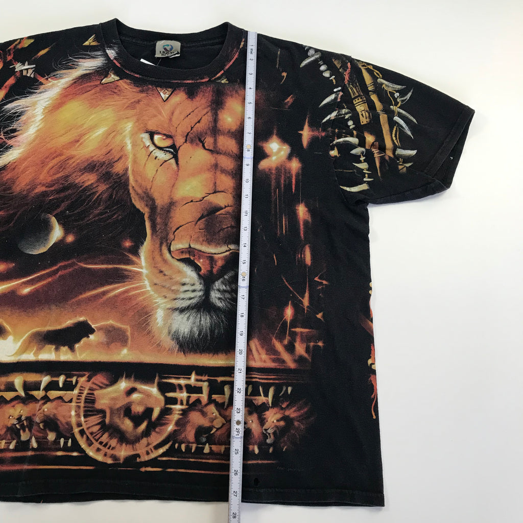 Y2K Liquid Blue Lion AOP Tee - XL