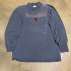 90s Sunfaded Embroidered INXS L/S Mockneck Tee - L