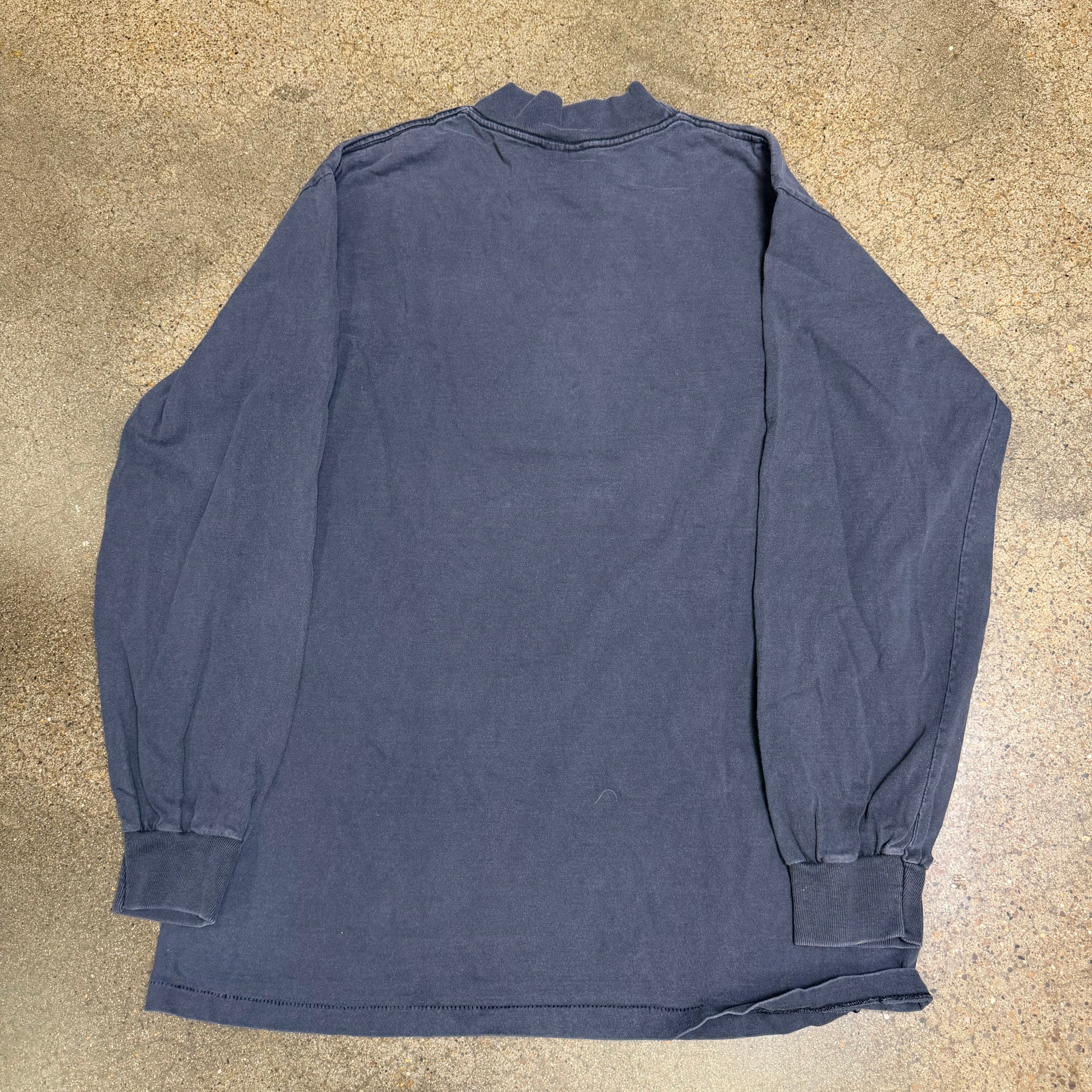 90s Sunfaded Embroidered INXS L/S Mockneck Tee - L