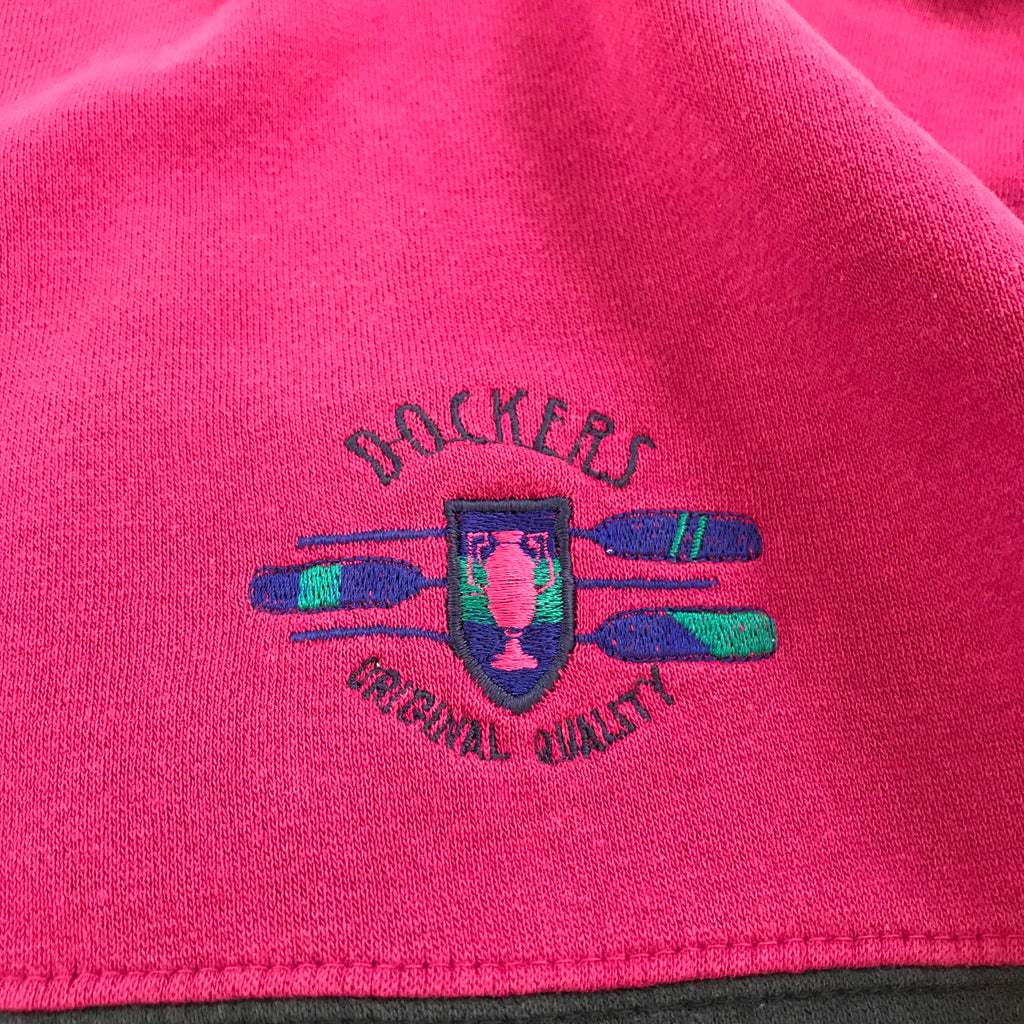 80s/90s Dockers Color Block Navy/Fuchsia Crewneck - L