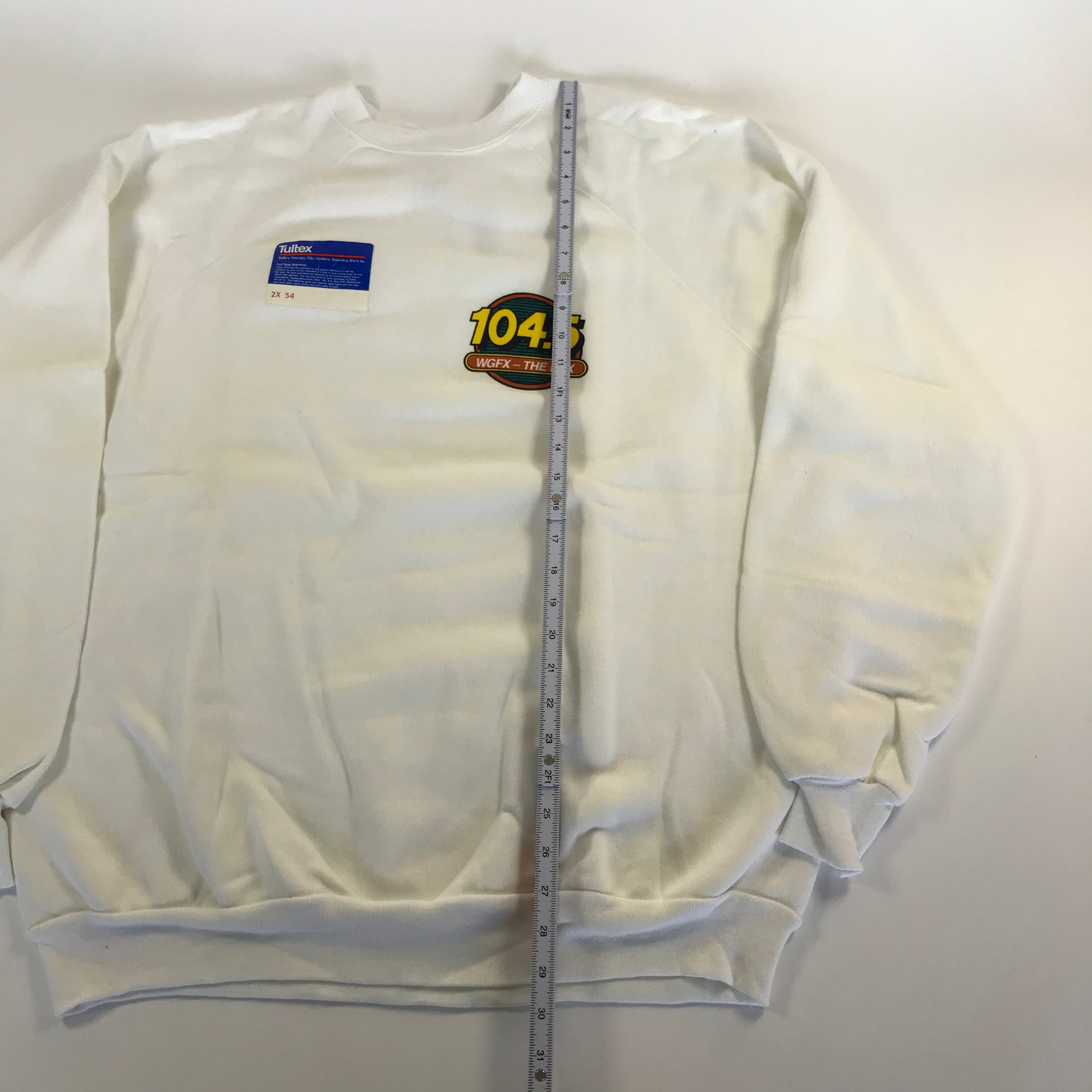 DEADSTOCK 90s Nashville Radio Tultex Raglan Crewneck - 2XL miUSA