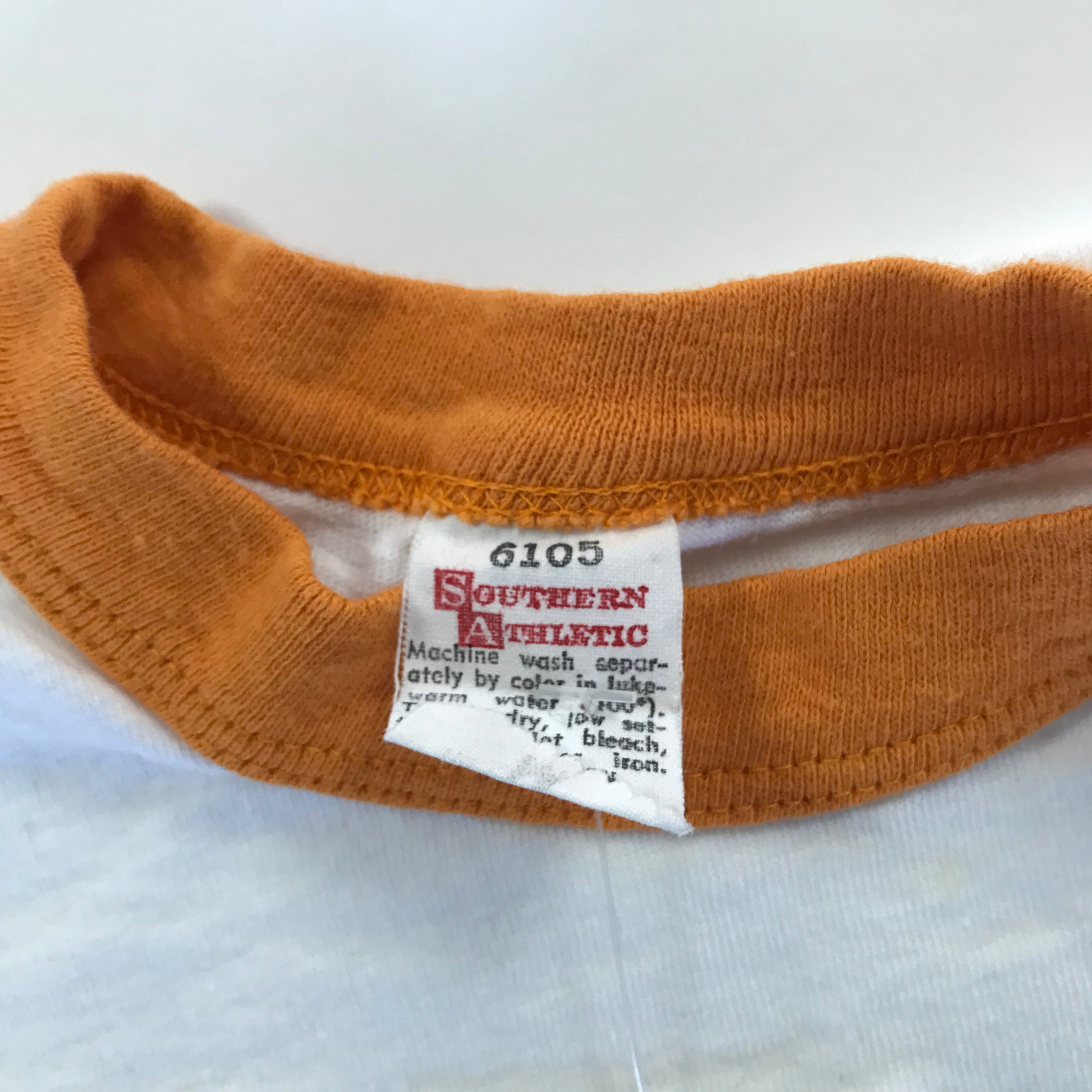 70s Southern Athletics Single Stitch Ringer Tee - M