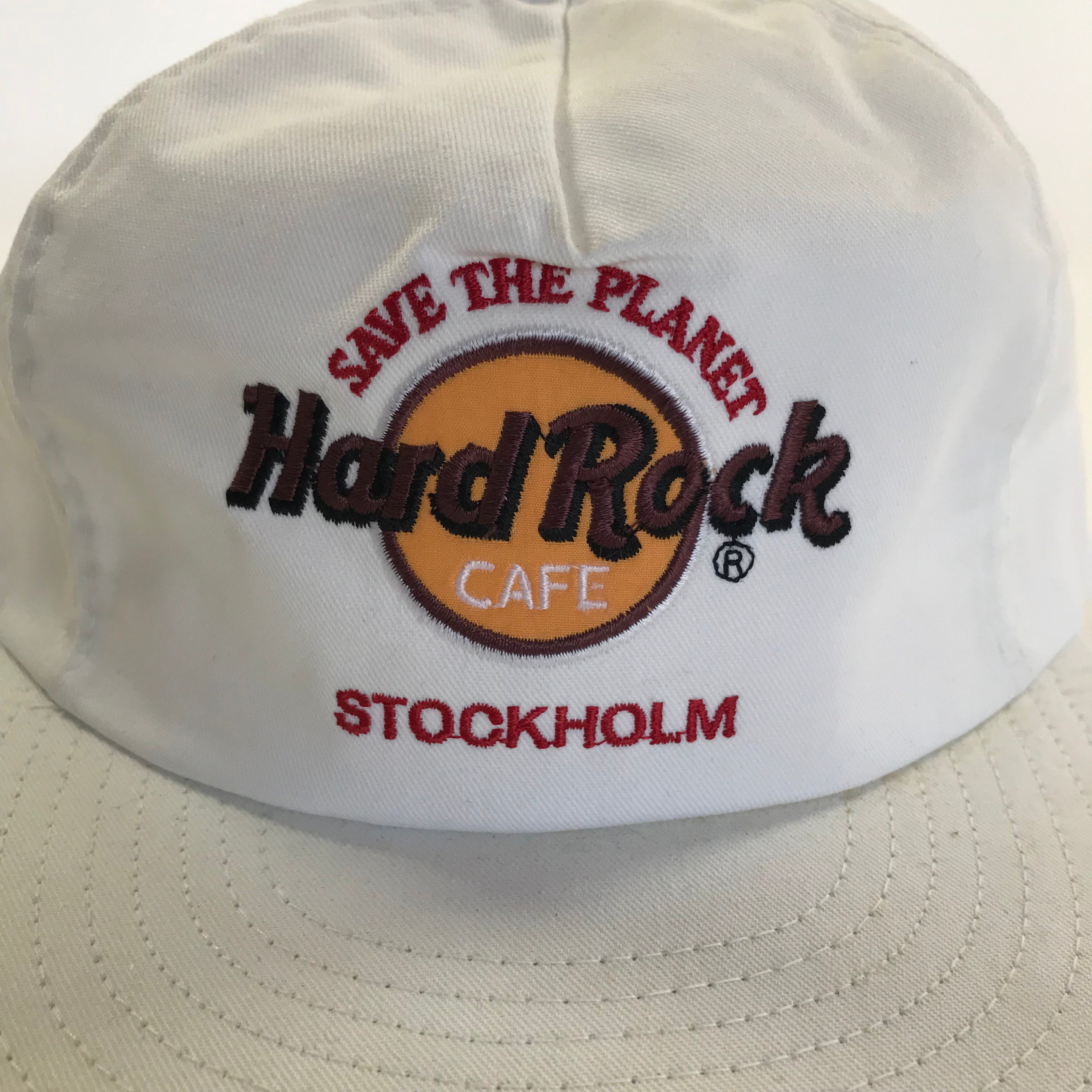 DEADSTOCK 90s Hard Rock Stockholm Leather Strapback miUSA
