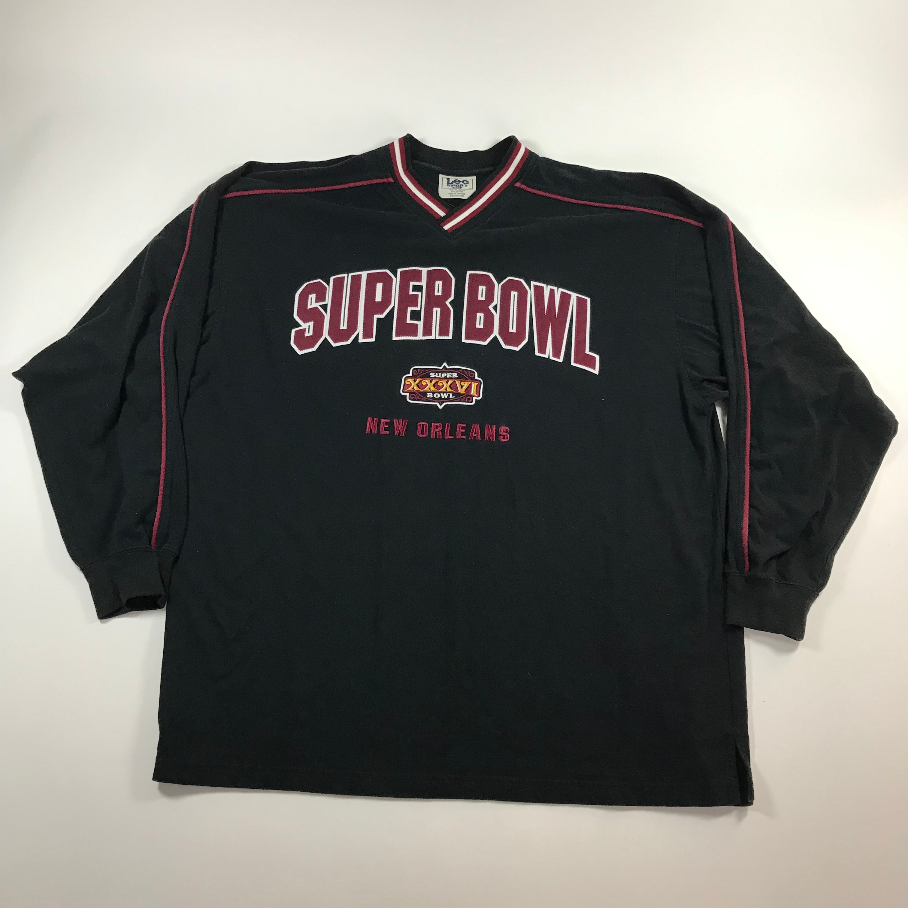 Y2K Super Bowl XXXVI V-Neck Lee Pullover - 2XL