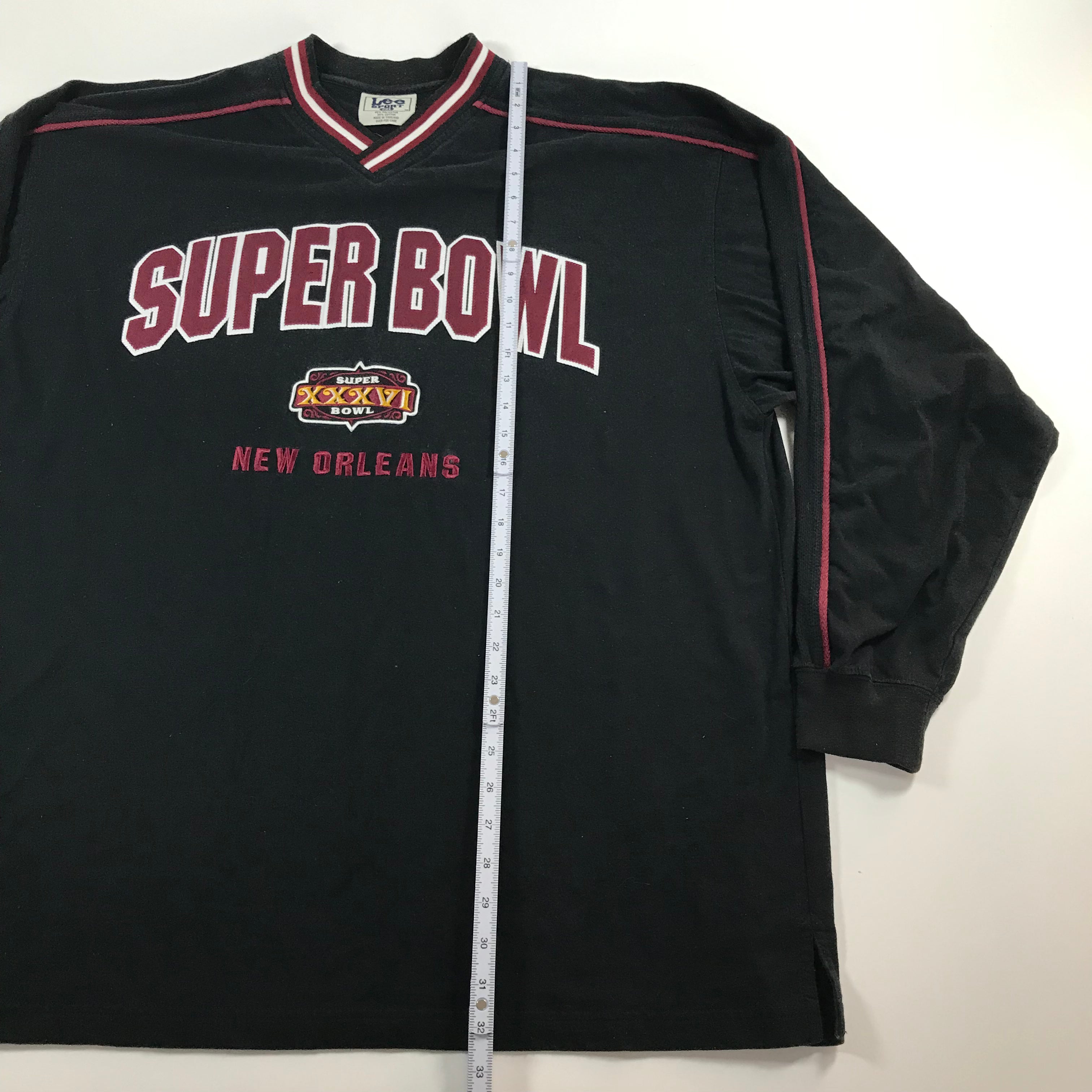 Y2K Super Bowl XXXVI V-Neck Lee Pullover - 2XL