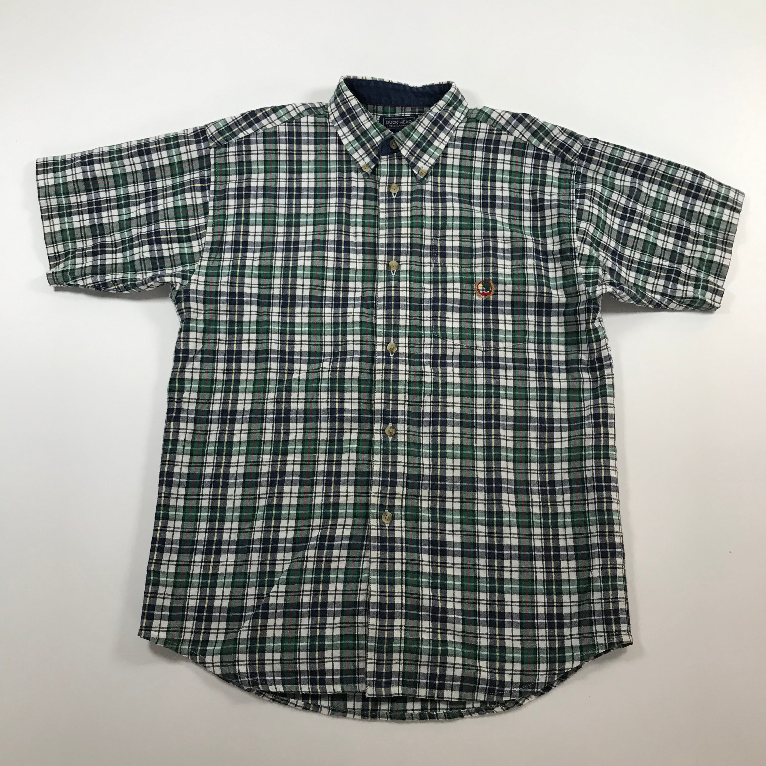 90s Duck Head S/S Plaid Button-Up - L