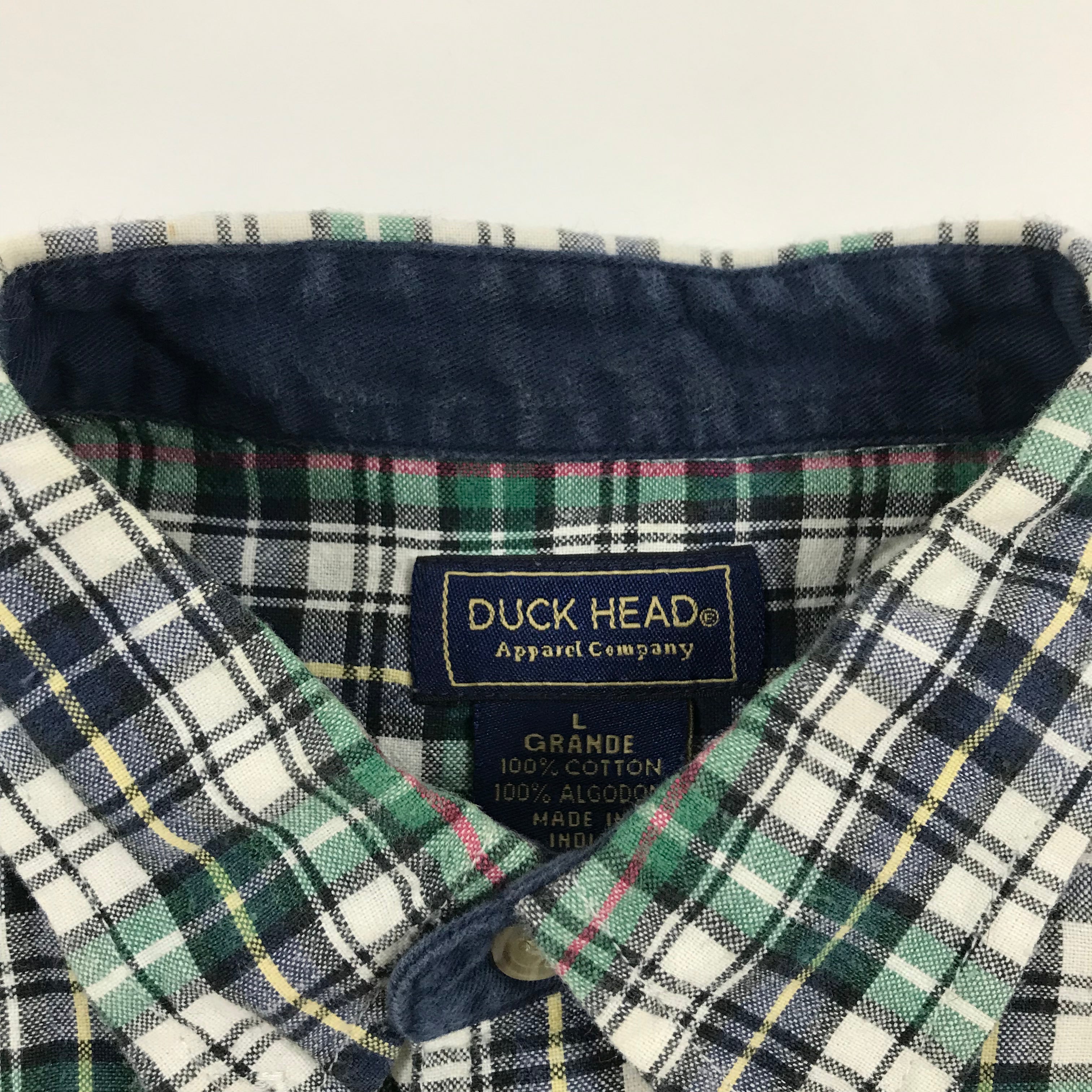 90s Duck Head S/S Plaid Button-Up - L