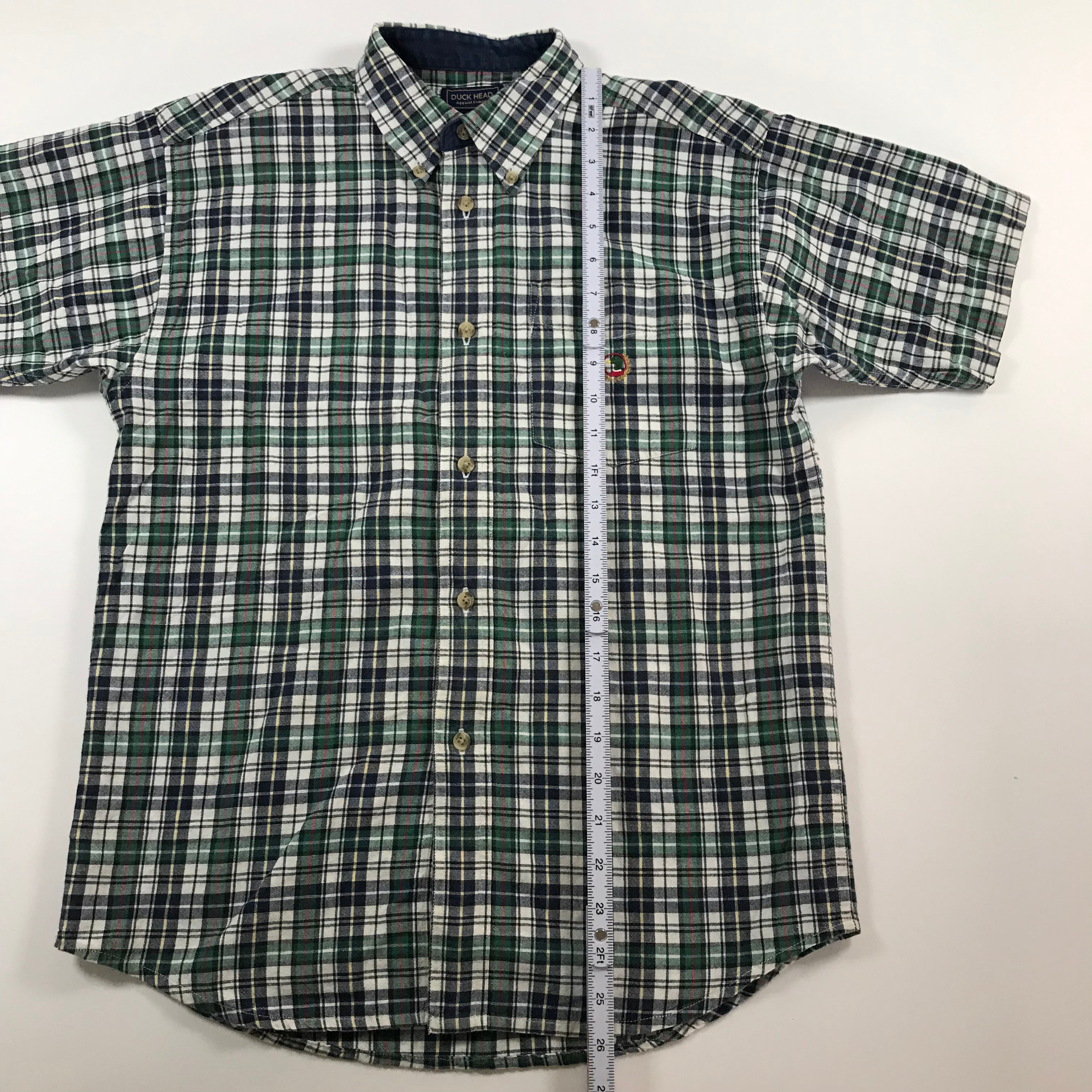 90s Duck Head S/S Plaid Button-Up - L