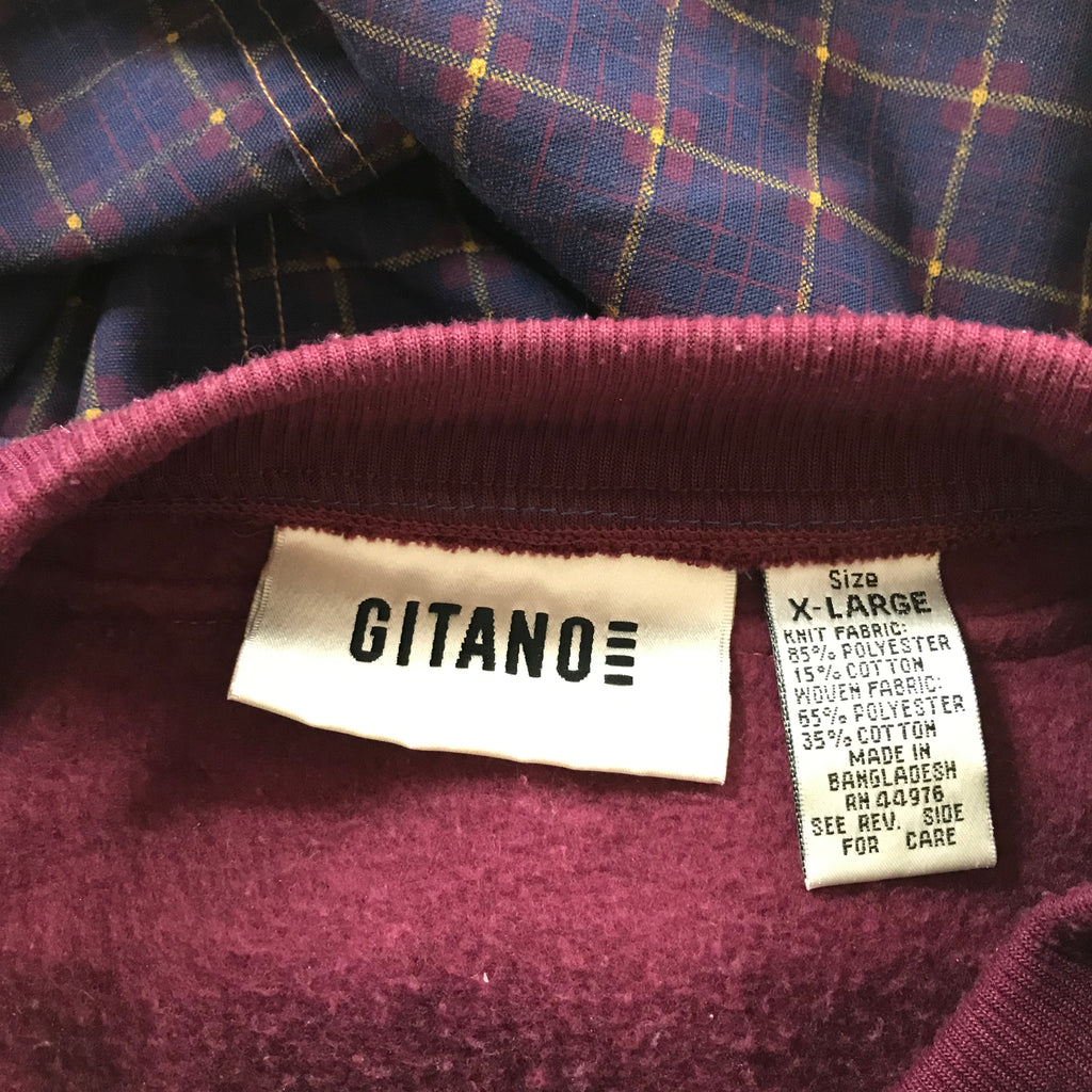 80s/90s Gitano Color Block Hybrid Sweatshirt - XL