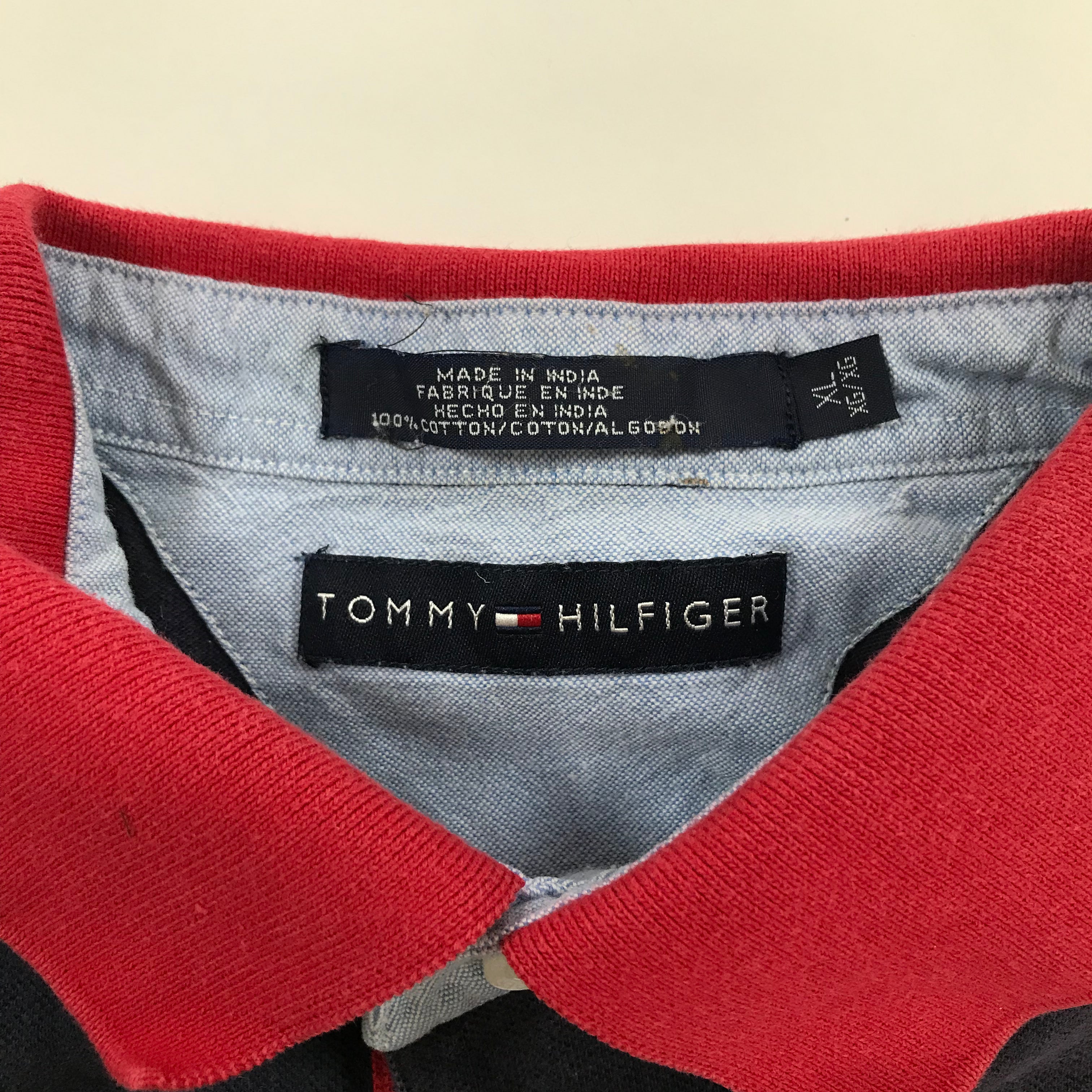 Y2K Tommy Hilfiger Color Block Logo Polo - XL